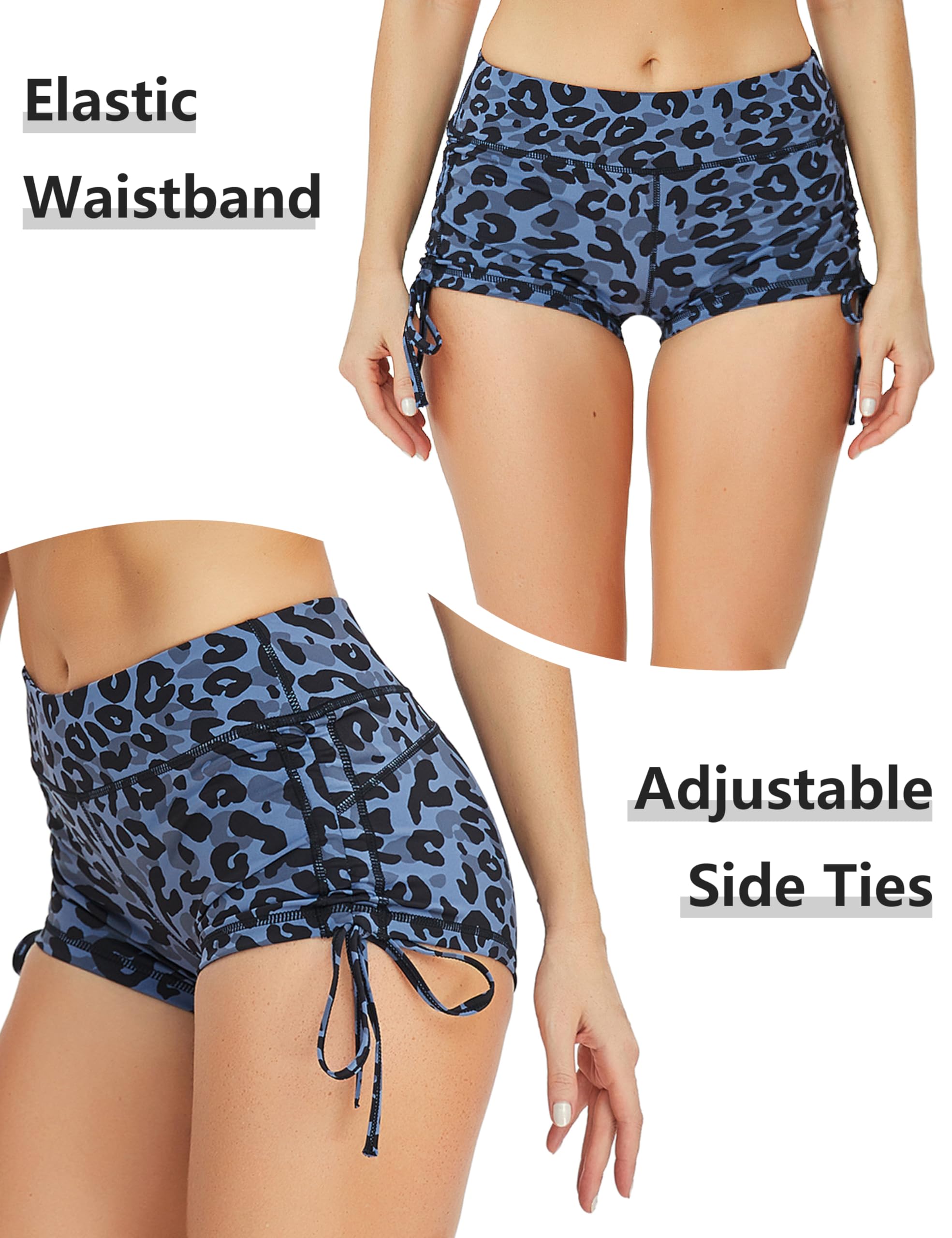 BUBBLELIME Women's High Waisted Yoga Shorts - Sexy Booty Lifting Workout Shorts with Adjustable Side Ties, Moisture Wicking & Tummy Control for Running, Fitness & Gym - Perfect for Yoga, Pilates & Summer Activities