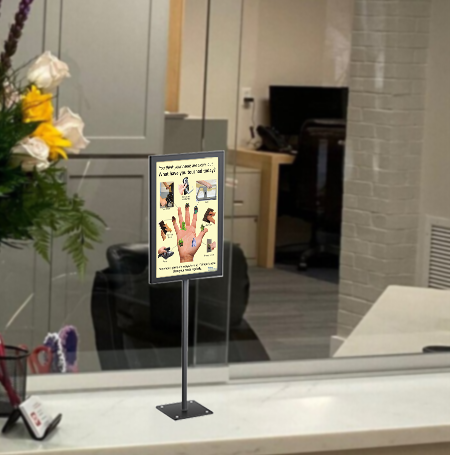 8.5x11 Inch Lightweight Countertop Pedestal Display Stand - Two-Sided Fixed Height Acrylic Sign Holder for Retail Stores, Restaurants & Trade Shows