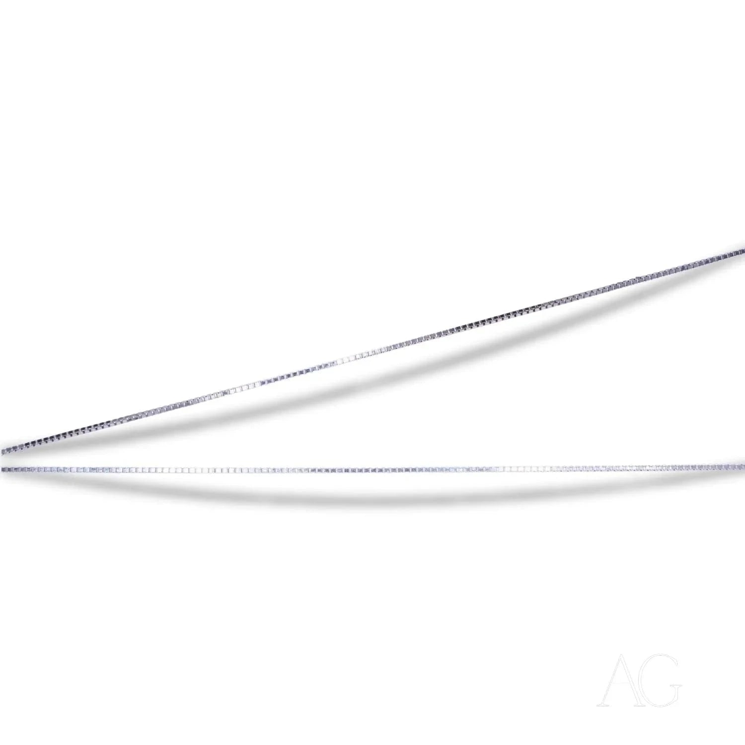 18K White Gold Box Chain Necklace - Delicate & Petite Elegance for Women - Perfect for Everyday Wear, Gifts & Special Occasions