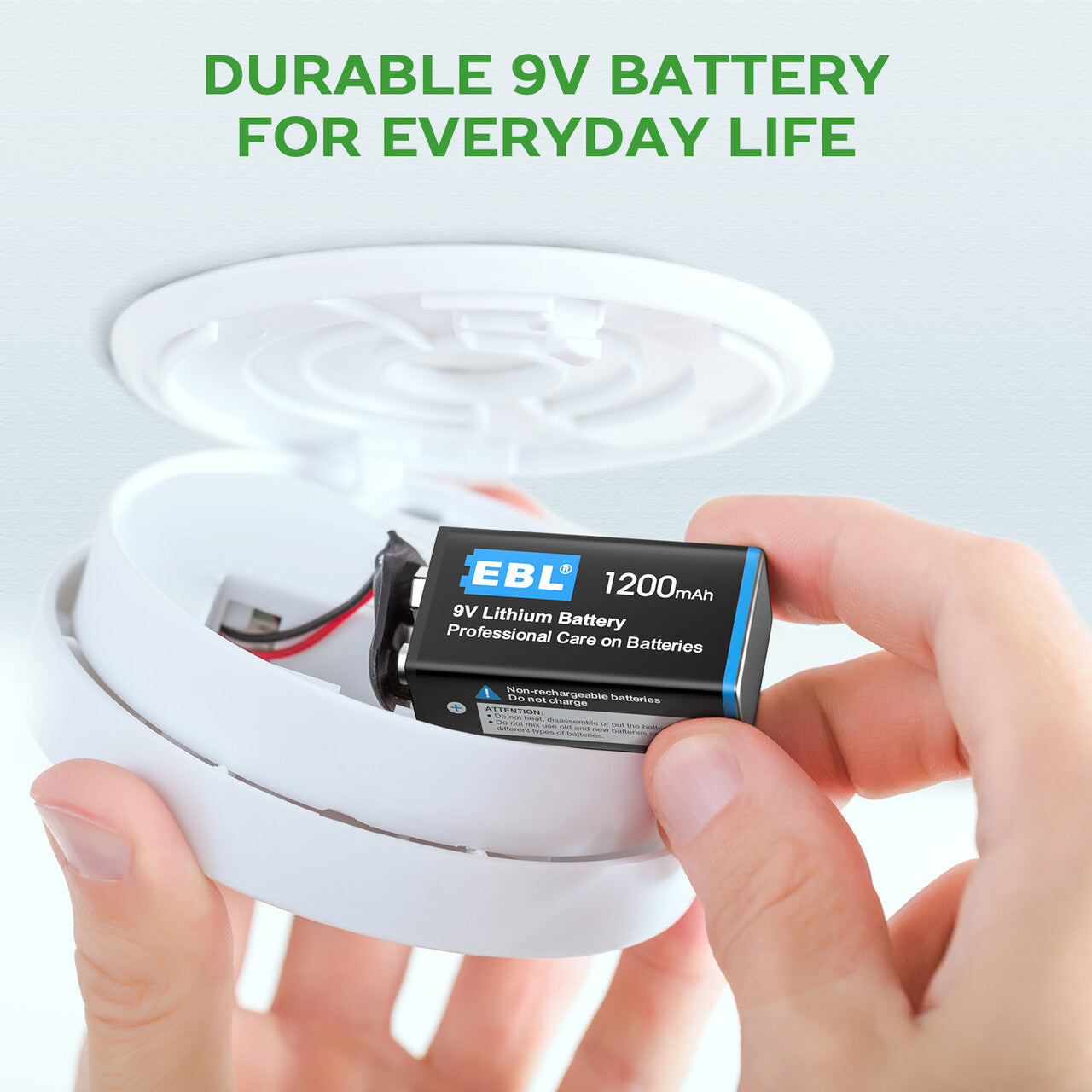 EBL 9V Lithium Non-Rechargeable Batteries 1200mAh - Long-Lasting Power for Smoke Detectors, Toys, and Medical Devices