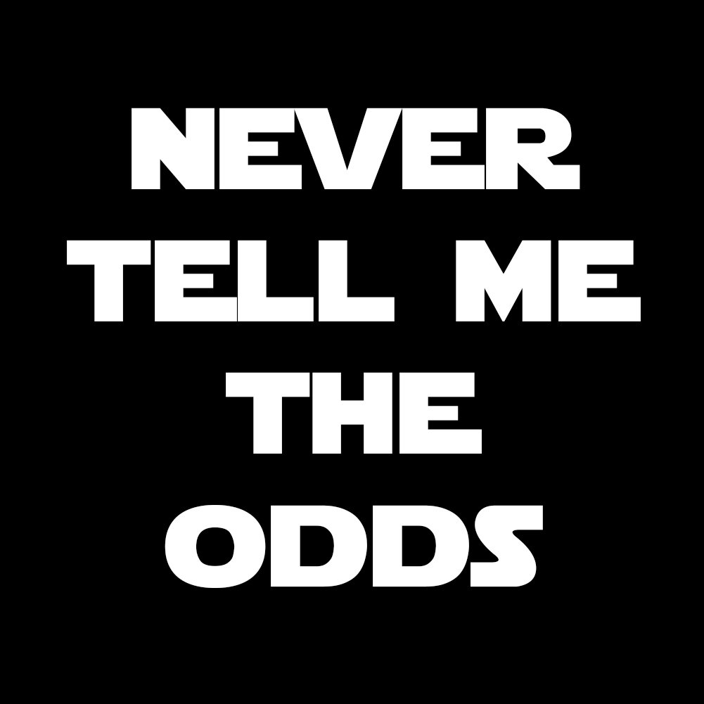 Star Wars Han Solo Never Tell Me The Odds 6-Inch White Vinyl Sticker - Durable Car Decal for Windows, Laptops & Water Bottles | Officially Licensed Collectible