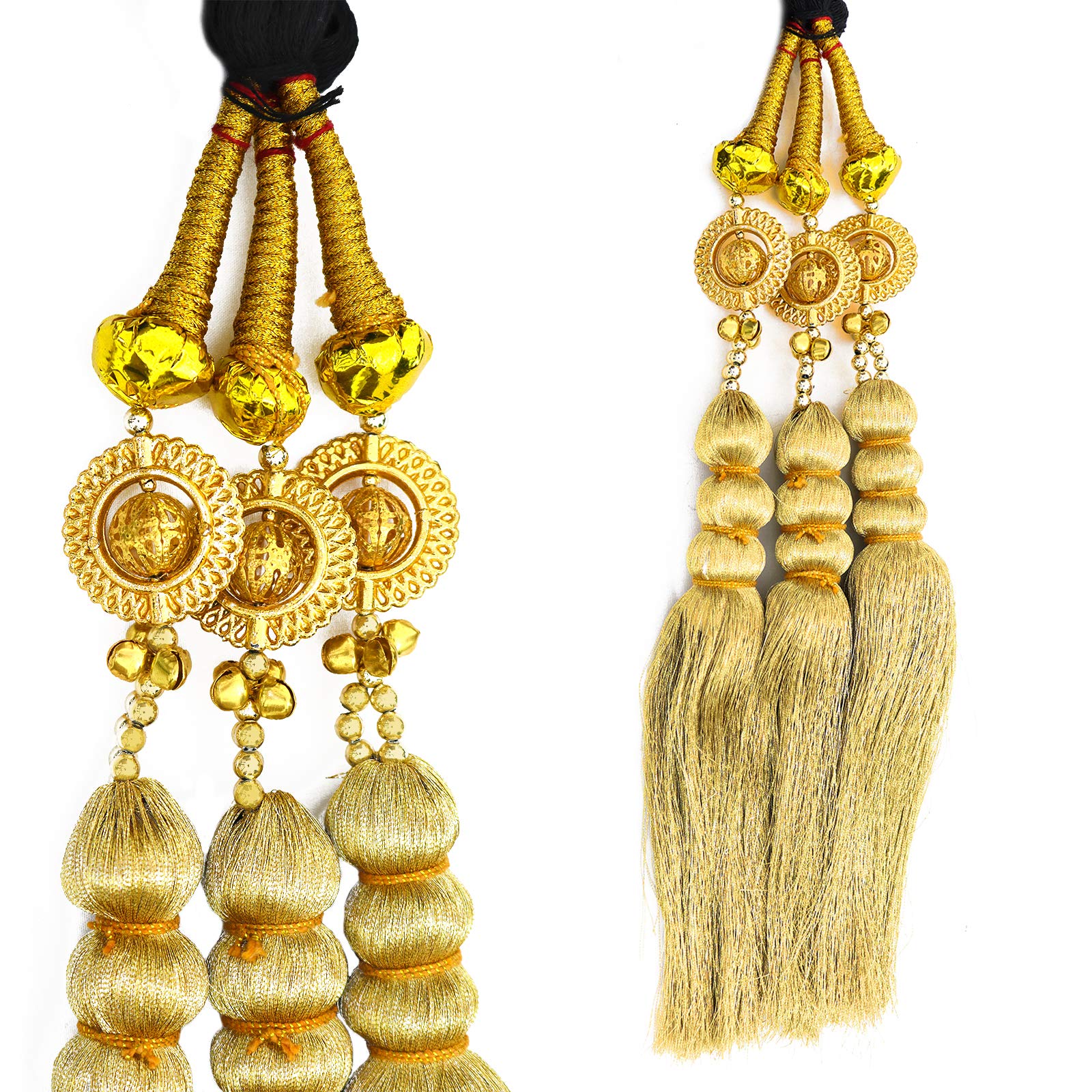 Rapidsflow® Golden Hair Parandi Choti for Women & Girls - Long Braid Hair Accessories for Weddings, Parties & Festivals
