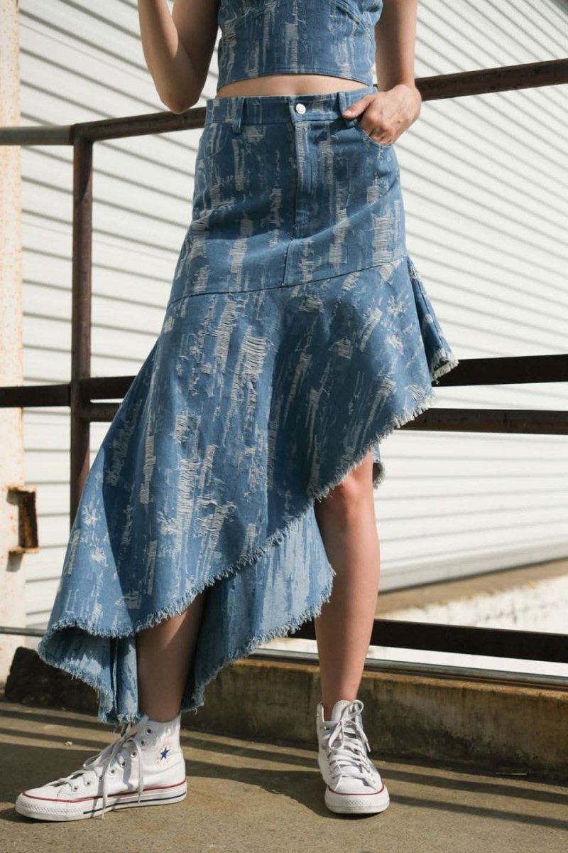 Breezy Adoration Denim Skirt for Women - High Waisted A-Line Denim Mini Skirt with Pockets | Perfect for Summer Outfits, Casual Wear & Street Style Fashion