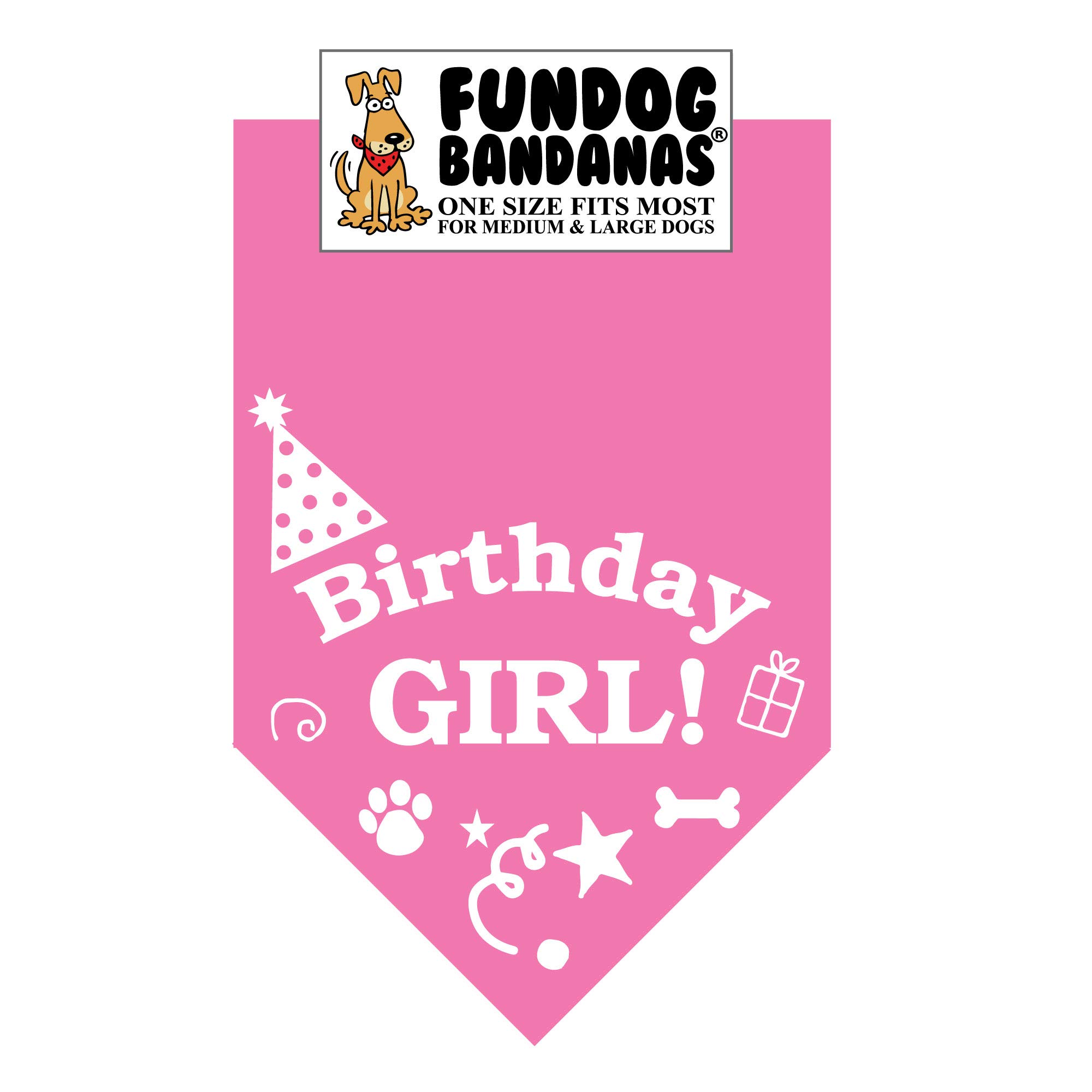 Birthday Girl Dog Bandana for Medium to Large Dogs - Adjustable Pink Pet Bandana for Birthday Parties & Special Occasions