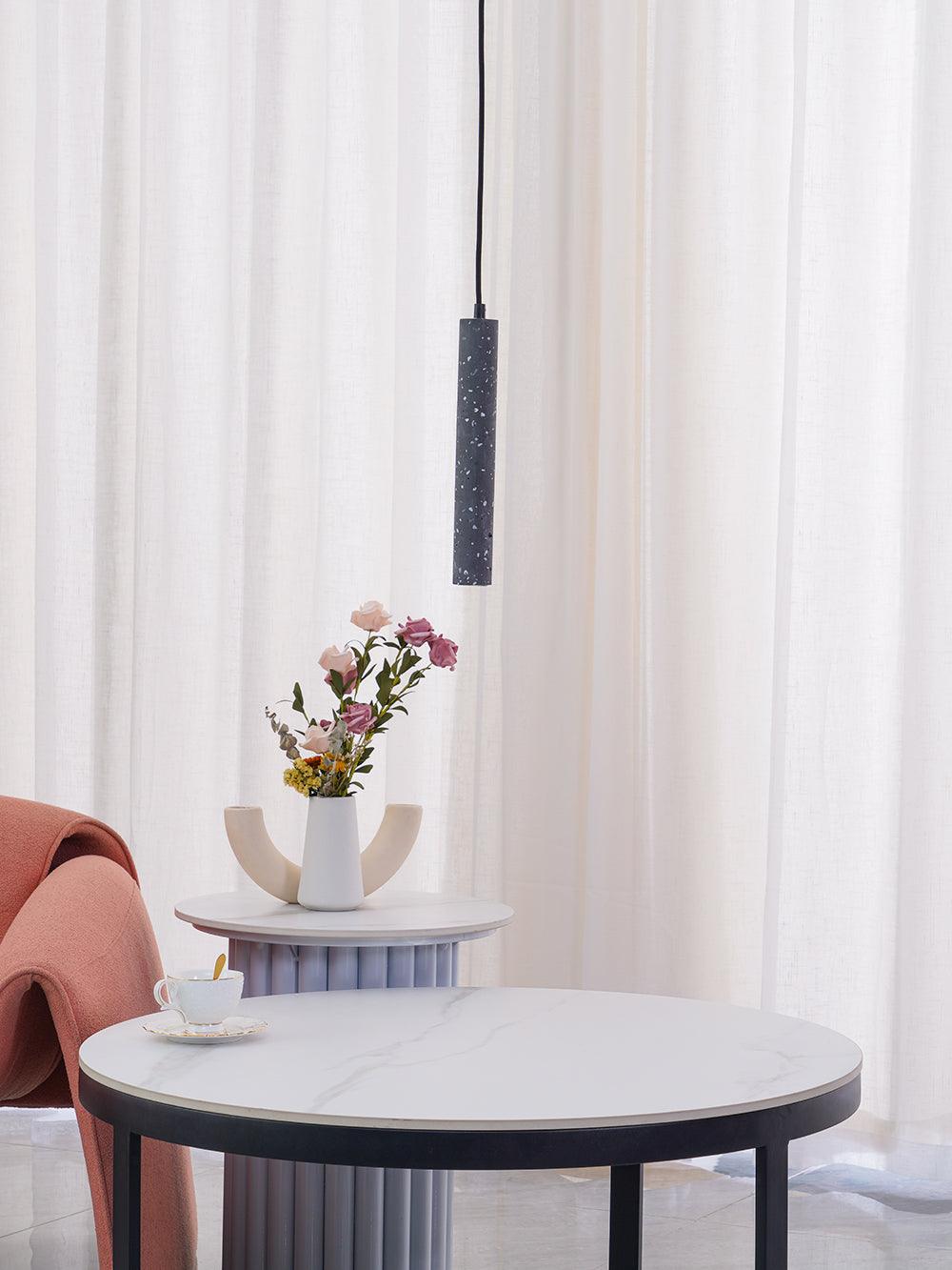 Modern Concrete Pendant Lights - Industrial Style Hanging Fixtures for Kitchen Island, Dining Room & Bedroom Lighting - Dimmable Edison Bulb Compatible