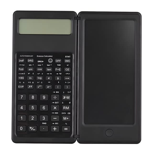 Portable Folding Scientific Calculator with 12-Digit Display & Stylus - Digital Drawing Tablet with Erase Button for Students, Engineers & Office Use - Perfect for Math Class, Engineering Work & Business Calculations