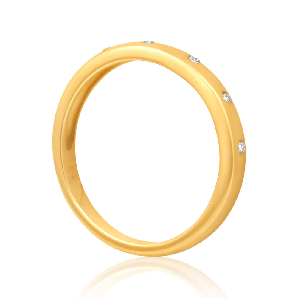 9ct Yellow Gold 5 Diamond Ring for Women - Elegant Wedding, Engagement & Anniversary Jewelry Gift - Perfect for Special Occasions & Romantic Moments