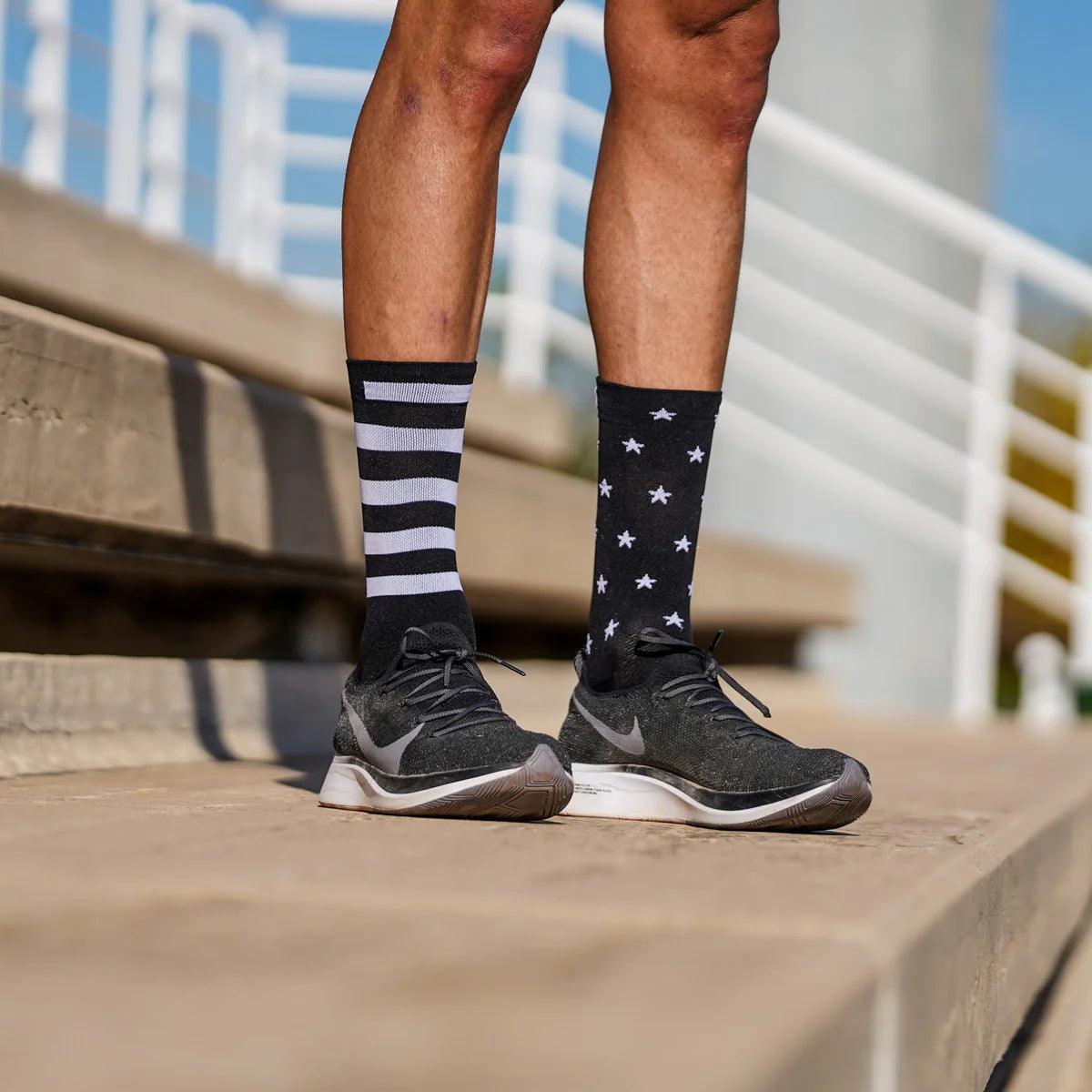 Sporcks Legend Black Running Socks for Men & Women - Breathable Cushioned Athletic Socks for Jogging, Gym Workouts & Marathon Training