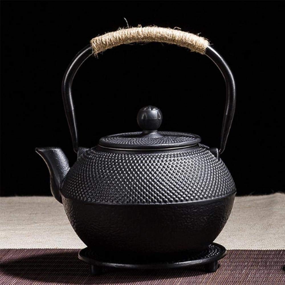 Premium 1200ml Handmade Japanese Cast Iron Tetsubin Teapot with Stainless Steel Infuser - Black Iron Kettle for Gas Stove & Induction - Perfect for Traditional Tea Ceremonies, Home Brewing & Gift Giving