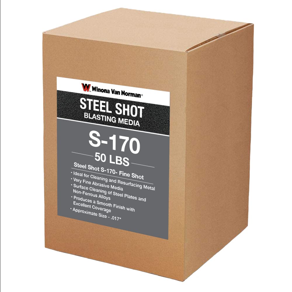 Premium S-170 Steel Shot Blasting Media - 50lb Fine Grit for Metal Surface Preparation & Cleaning - Ideal for Sandblasting, Rust Removal, and Industrial Cleaning Applications