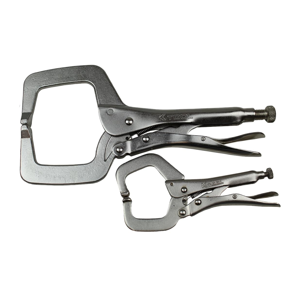K Tool International 58730 10-Piece Automotive Vice Grip Pliers Set - Locking Straight & Curved Jaw Needle Nose Pliers for Auto Repair, DIY Projects & Garage Use | Heat-Treated Nickel Plated Steel with Organizing Tray | Perfect for Mechanics, Home Workshops & Professional Repair Shops