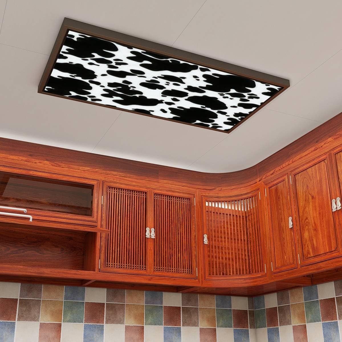 Cow Print Fluorescent Light Covers - 4x2 ft Abstract Seamless Ceiling Light Panels for Classroom, Office & Home Decor - DIY Printing & Cutting Crafts - Brighten Spaces with Unique Lighting Accents
