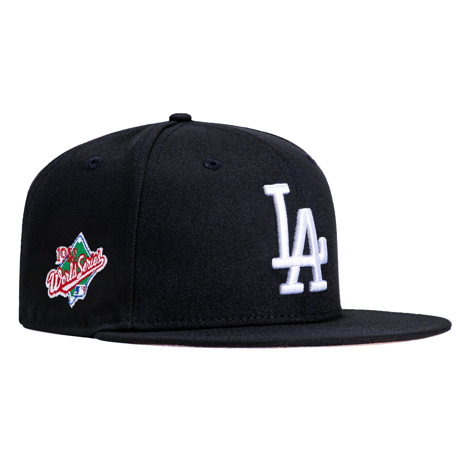 New Era 59Fifty Los Angeles Dodgers 1988 World Series Patch Pink UV Adjustable Baseball Cap - Navy Blue Snapback Hat for Men & Women - Perfect for Baseball Games, Sports Fans & Streetwear Fashion