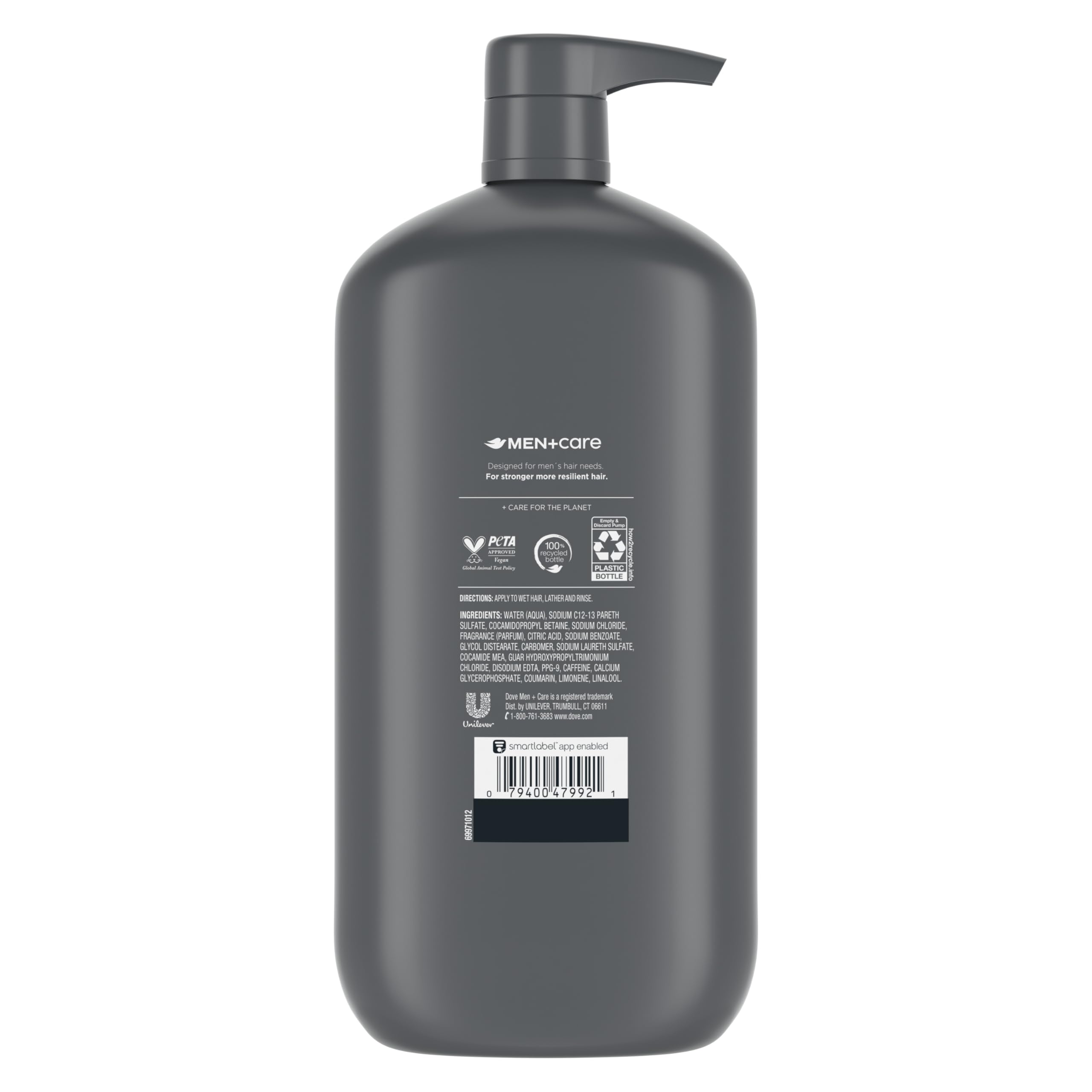 DOVE MEN + CARE 2-in-1 Shampoo and Conditioner for Thick & Strong Hair - Fortifying Formula with Calcium (31 oz) - Root to Tip Strength for Men's Hair Care - Perfect for Daily Use and Gym Recovery