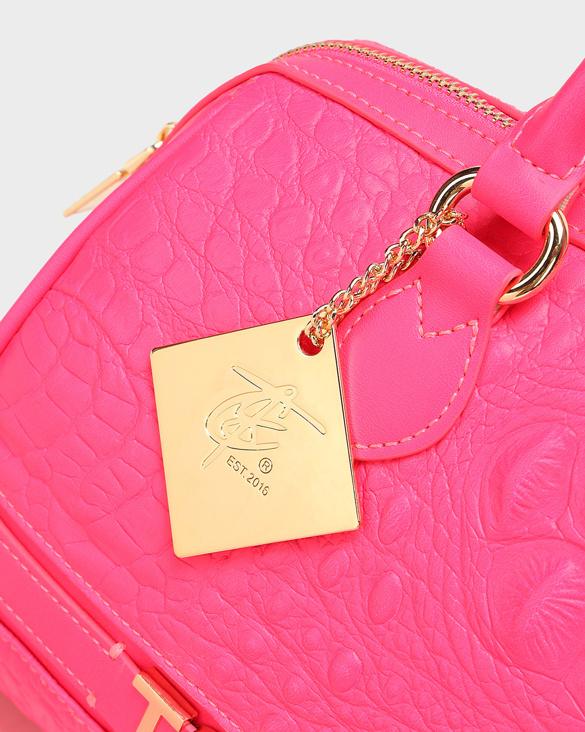 Luxury Italian Couture Handbag in Neon Pink - Elegant Women's Fashion Accessory for Parties, Weddings & Evening Events