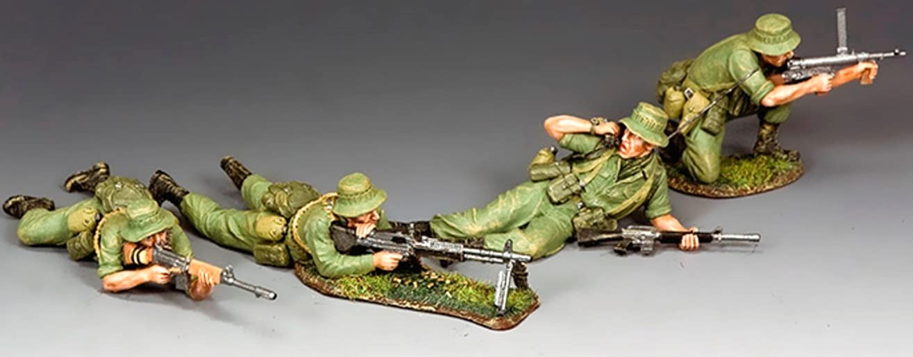 King & Country Toy Soldiers Vietnam VN071 Aussie's Battle of Long Tan Set #1 - 1:30 Scale Pewter Military Figures - Collectible War Miniatures for History Buffs & Wargaming Enthusiasts