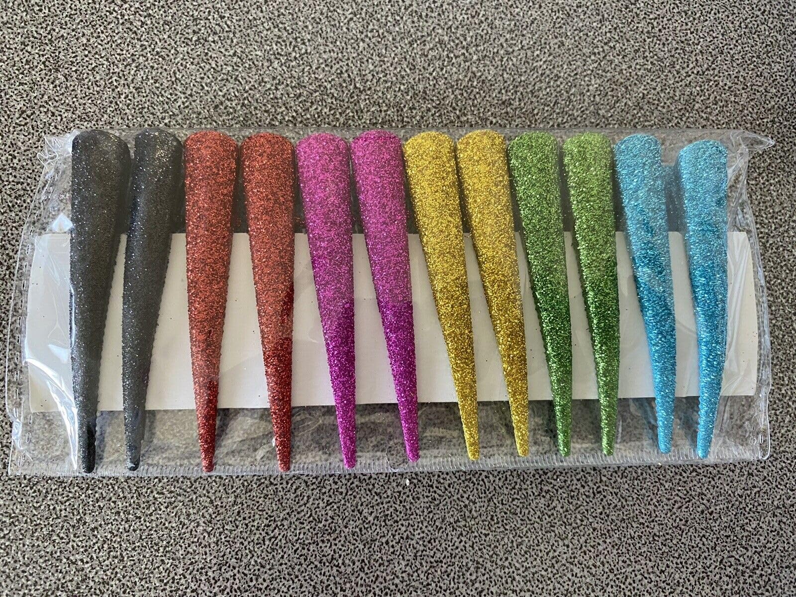 Glitter Metal Alligator Hair Clips - 6 Colors, 12 Clips (5 Inches) - Perfect for Women, Girls, Parties & Everyday Hairstyles - Pack of 6