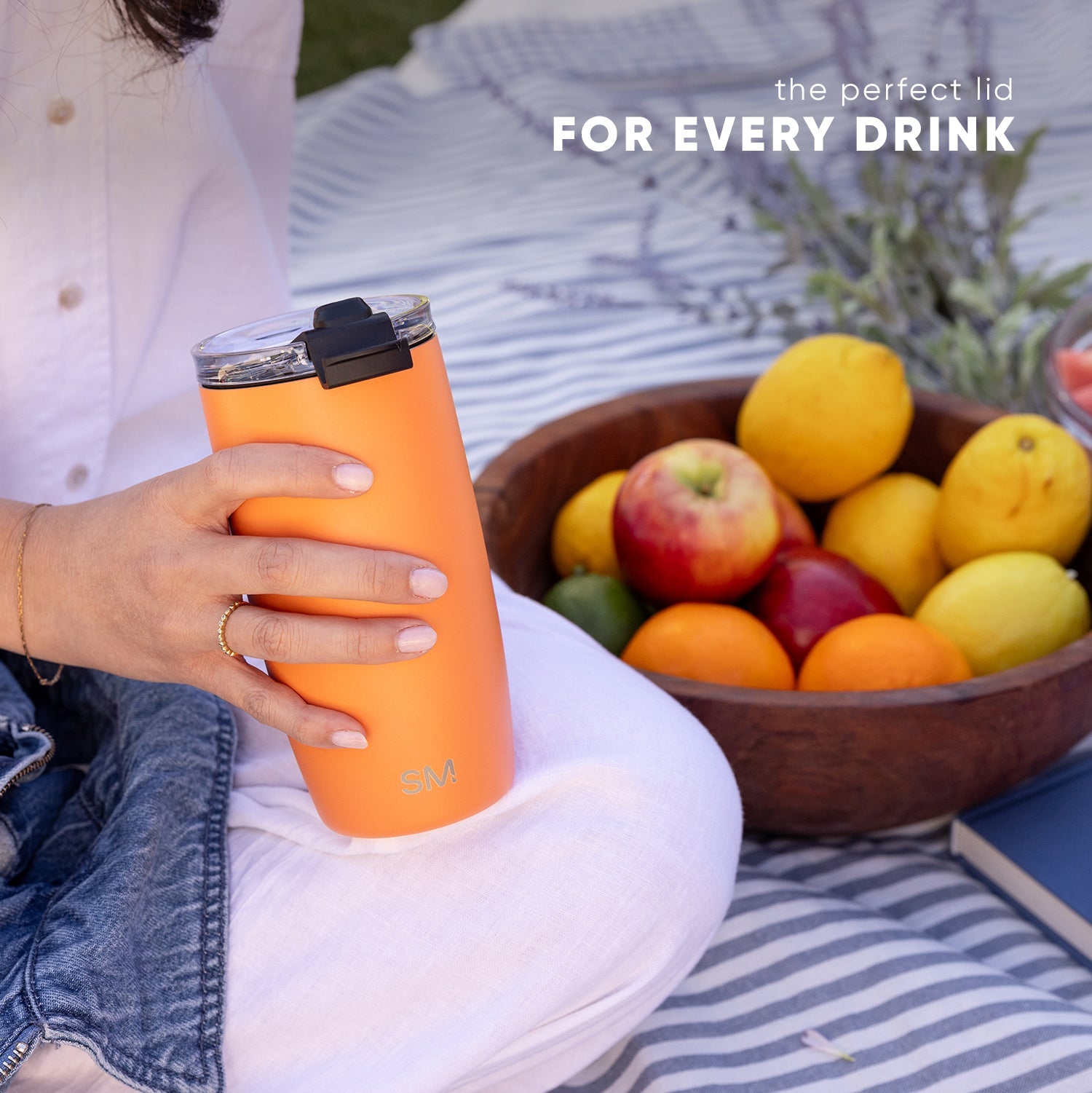 Voyager 20oz Insulated Tumbler with Clear Flip Lid & Straw - Leakproof Stainless Steel Travel Mug for Hot & Cold Drinks - Perfect for Office, Gym, Hiking & Outdoor Activities