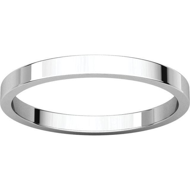14K Gold 2mm Flat Men's Wedding Band - Classic Comfort Fit Ring for Engagement, Anniversary & Everyday Wear