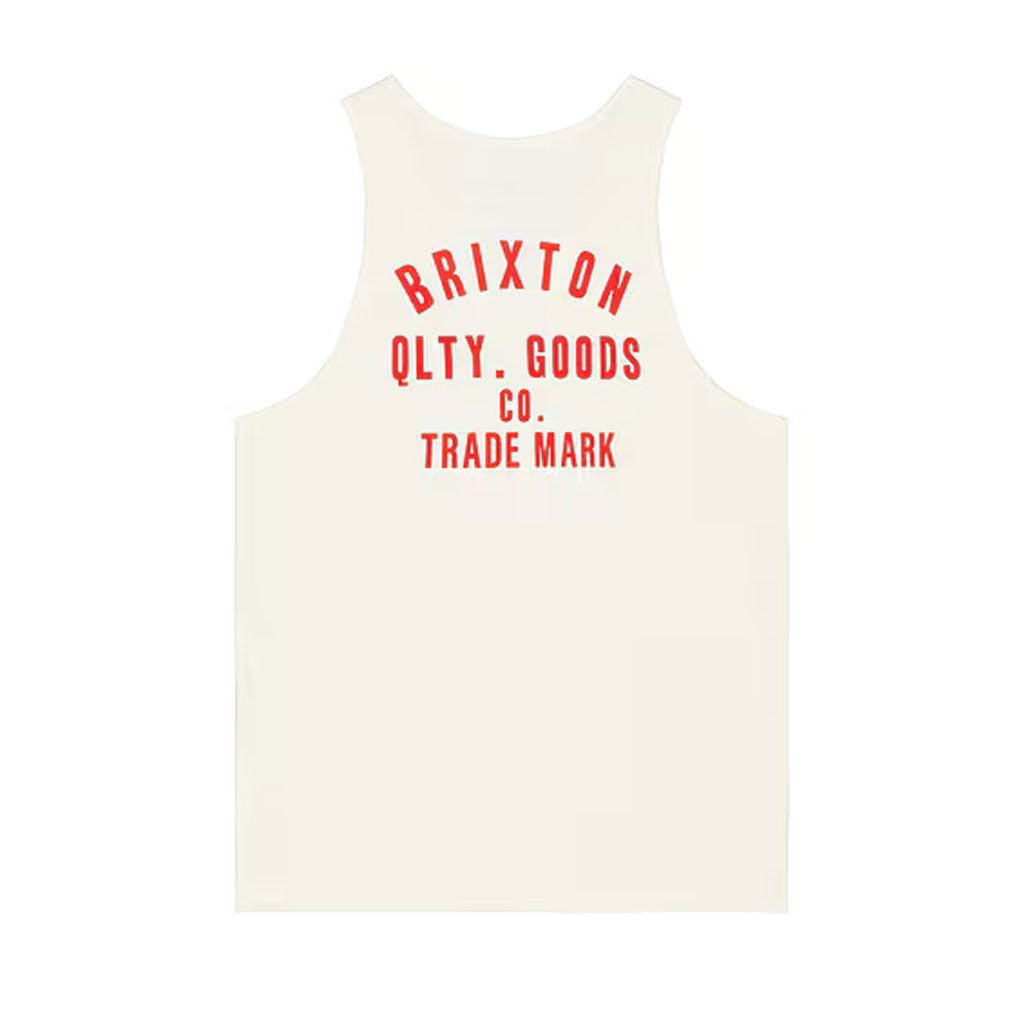 Brixton Woodburn Tank Top for Women - Off White & Crimson - Casual Summer Wear, Gym, Beach, and Outdoor Activities