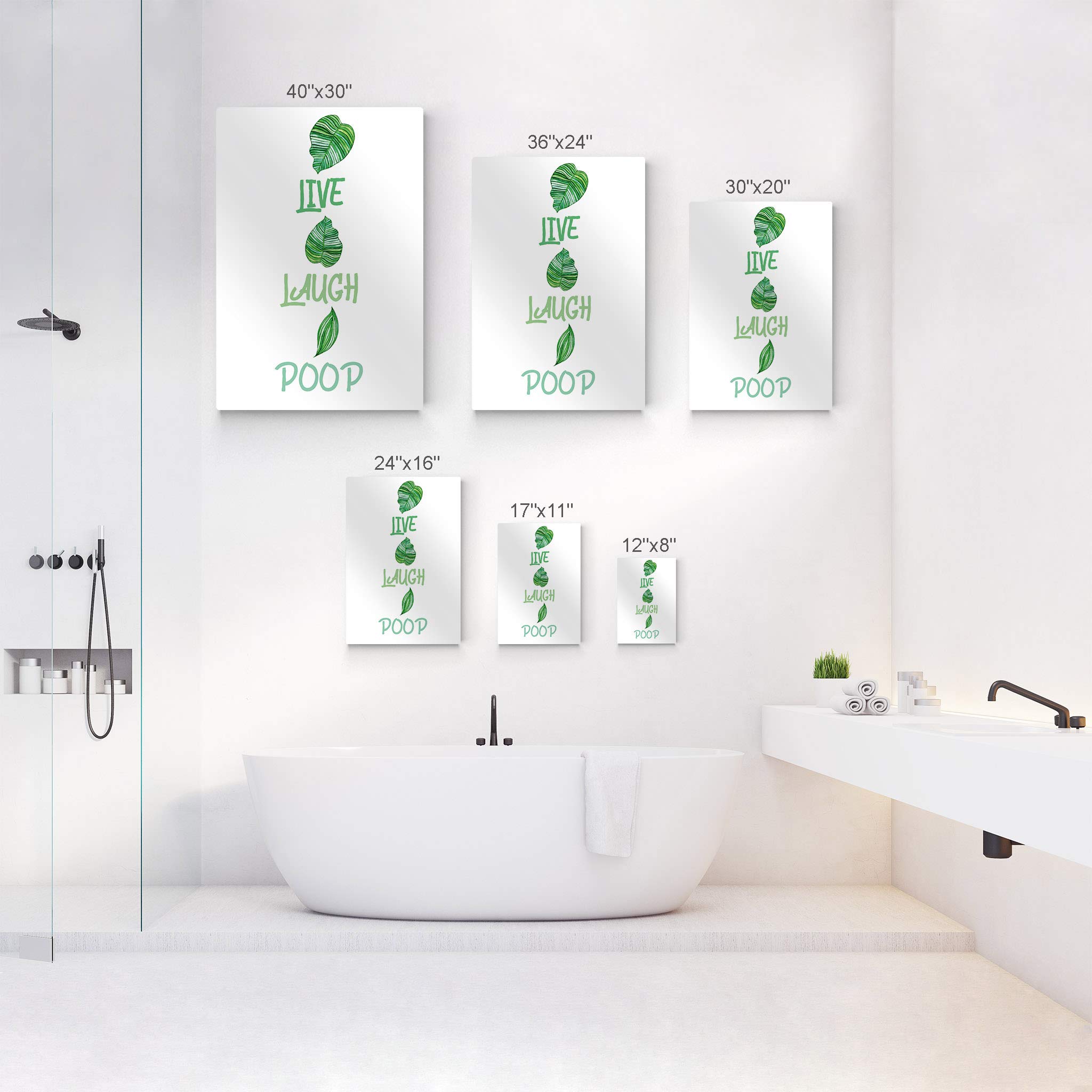 Funny Bathroom Wall Art - Live Laugh Poop Metal Sign for Toilet Decor | 40x30 Inches Ready-to-Hang Home Decoration | Made in USA | Perfect for Powder Rooms, Guest Baths & Humorous Home Gifts