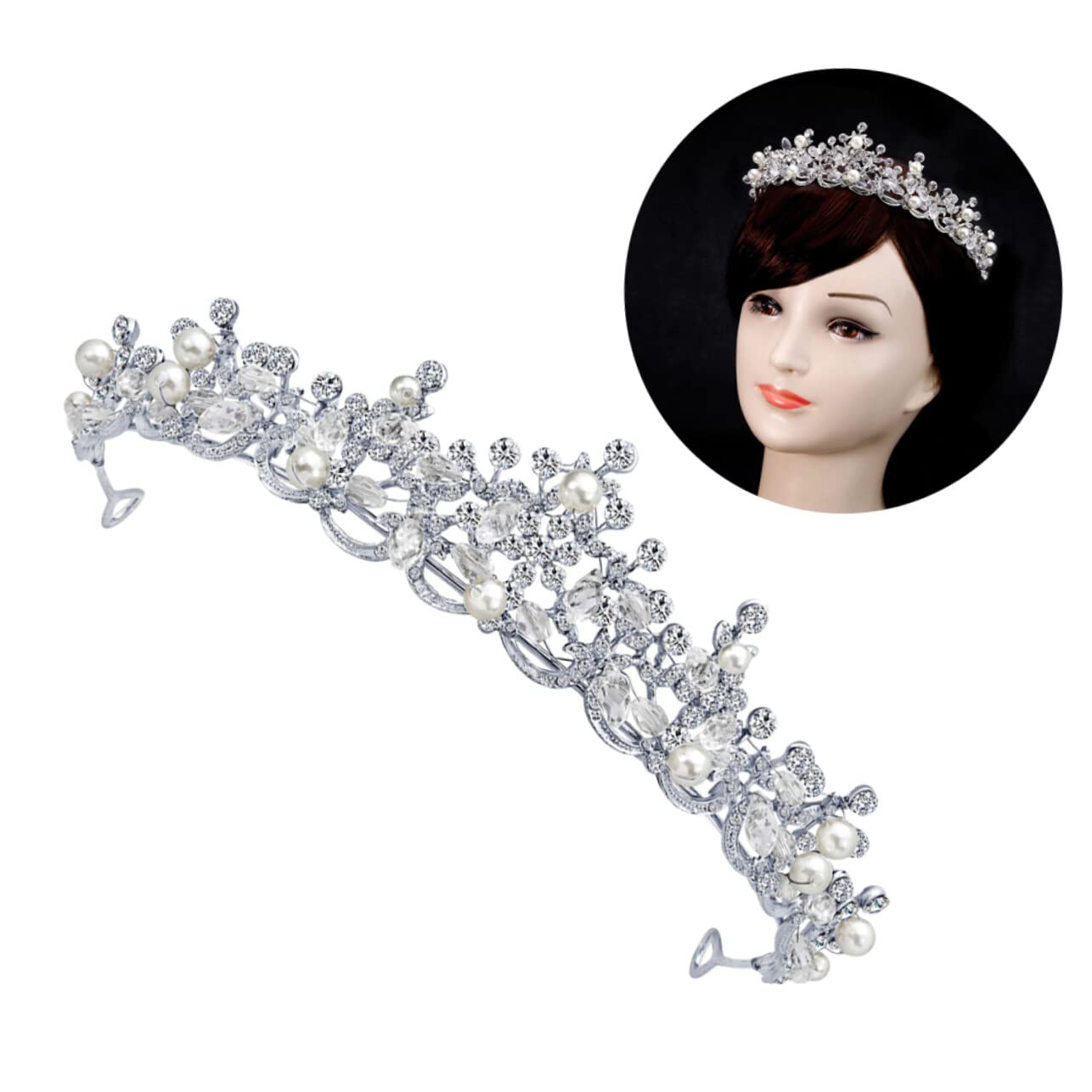 Elegant Rhinestone Wedding Tiara for Bride - Crystal Alloy Headpiece for Weddings, Birthdays & Royal Events | Perfect for Bridal Accessories, Prom, Pageants & Special Occasions