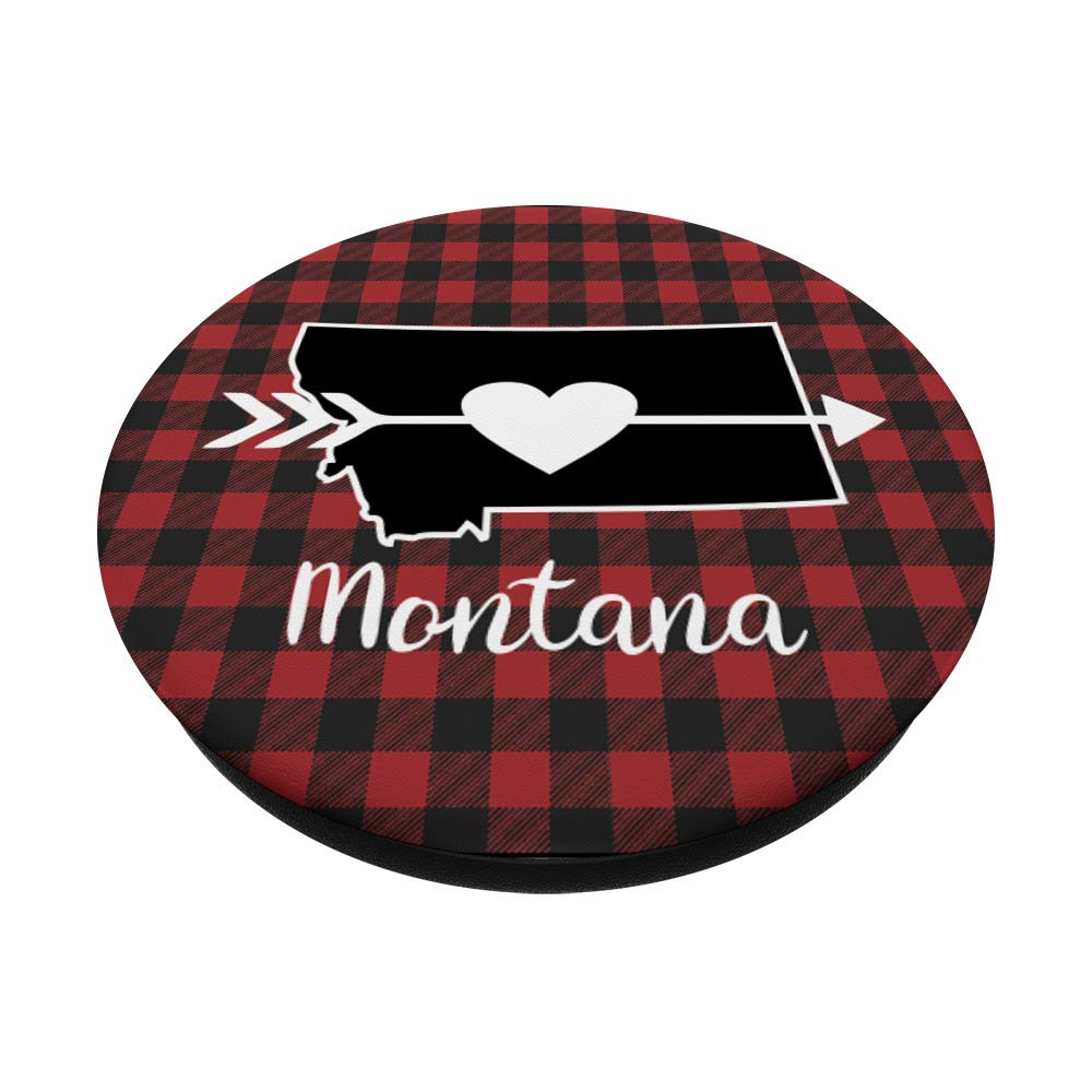 Red and Black Buffalo Plaid Montana Arrow Home Heart Wall Decor - Rustic Cabin & Farmhouse Style Sign for Living Room, Bedroom, or Entryway