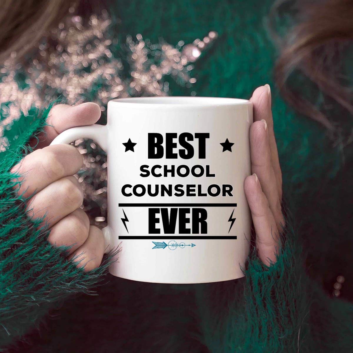 Best Greatest School Counselor Ever Mug - Inspirational Coffee Cup for Advisors, Mentors & Teachers - Perfect Gift for Men, Women & Coworkers - Ideal for Office, Classroom & Home Use
