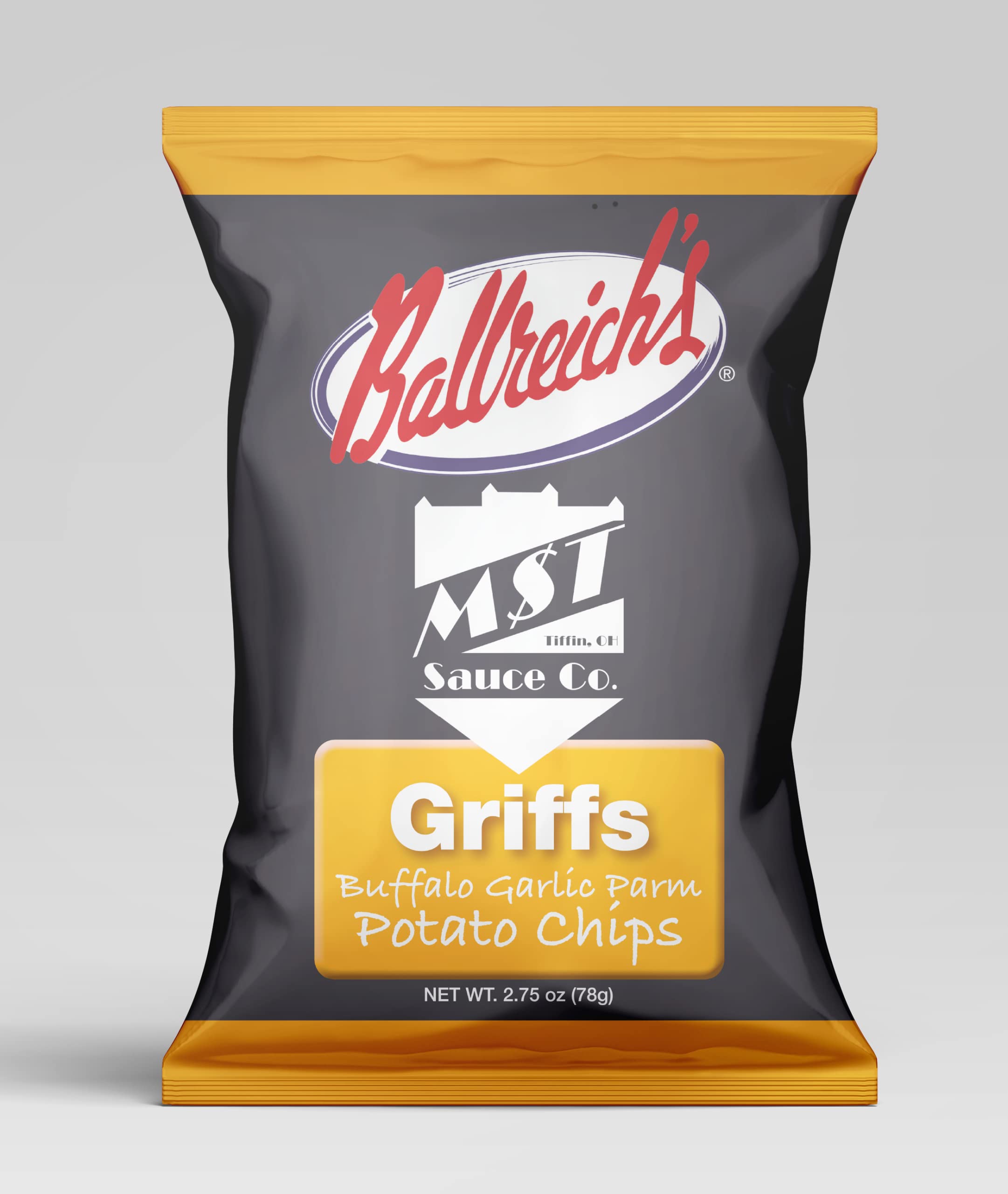Ballreich Snack Food Company MST (Madison Street Tavern) Griff's Potato Chips - 2.75oz Bags (Pack of 32) | Crunchy Snacks for Parties, Picnics & Game Nights | Bulk Pack for Family Gatherings & Office Events