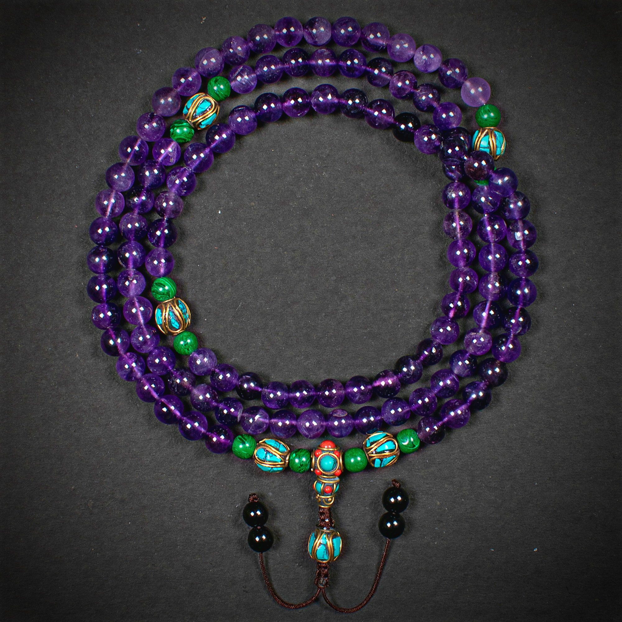 Amethyst Mala Beads for Clarity of Mind & Meditation - Spiritual Healing & Stress Relief - Perfect for Yoga, Mindfulness & Daily Wear