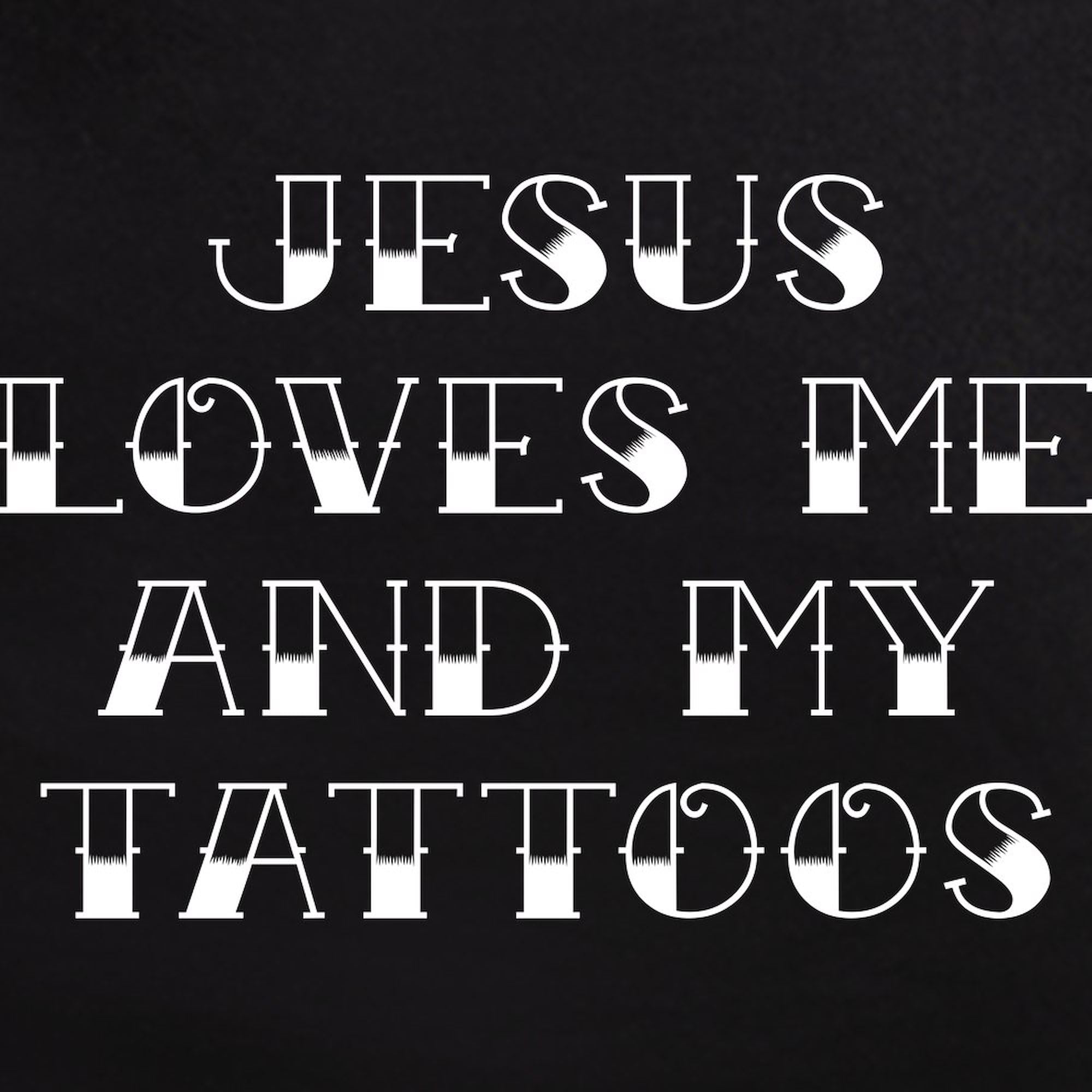 Jesus Loves Me And My Tattoos Men's Dark Pajama Set - Comfortable Novelty Sleepwear for Men - Perfect for Relaxing at Home, Lounging & Gift Giving