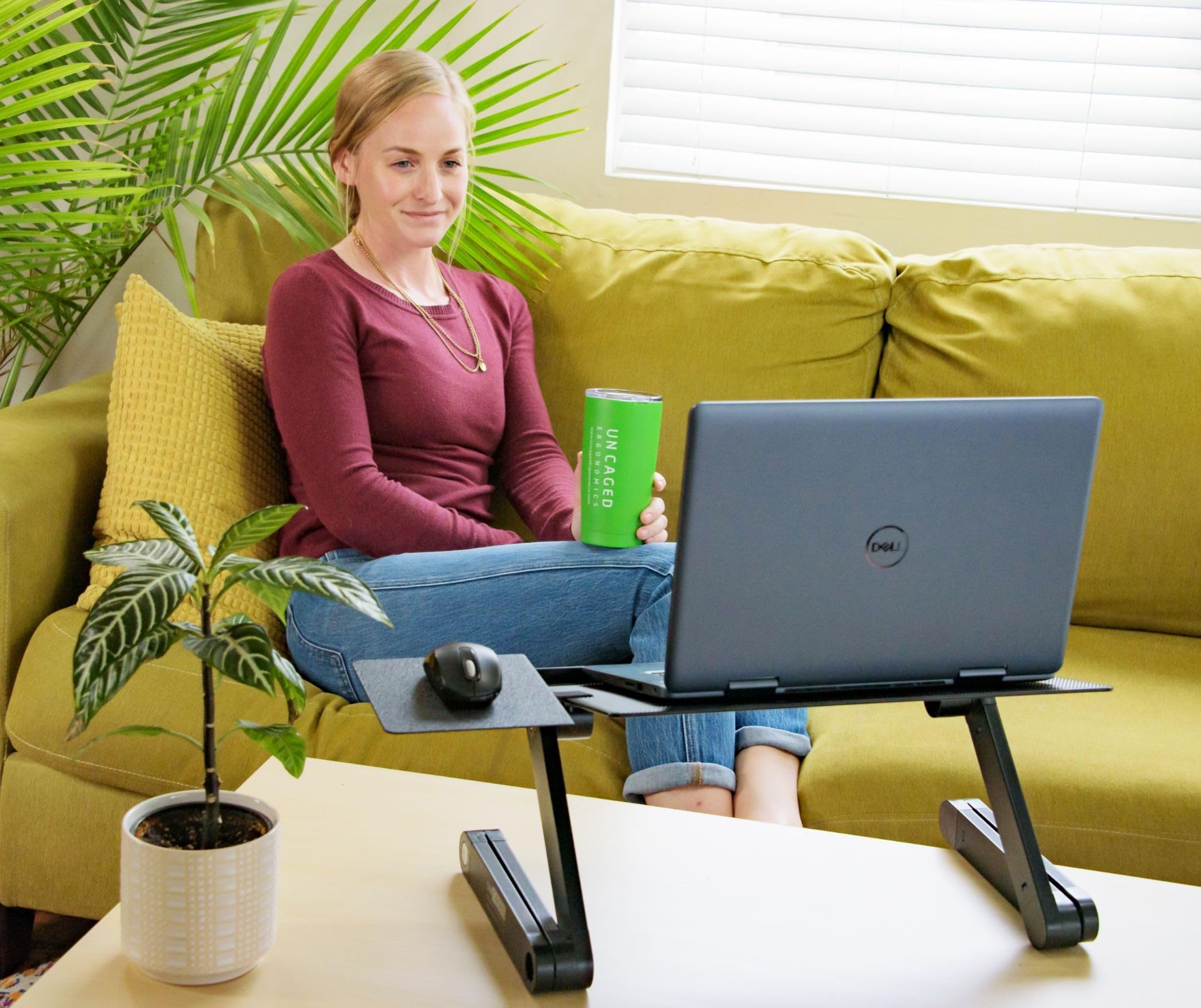 Uncaged Ergonomics Workez Adjustable Laptop Stand for Desk - Foldable Aluminum Laptop Riser with Height Adjustment & Cooling Function for Home Office, Bed, or Workspace (XL-Black)
