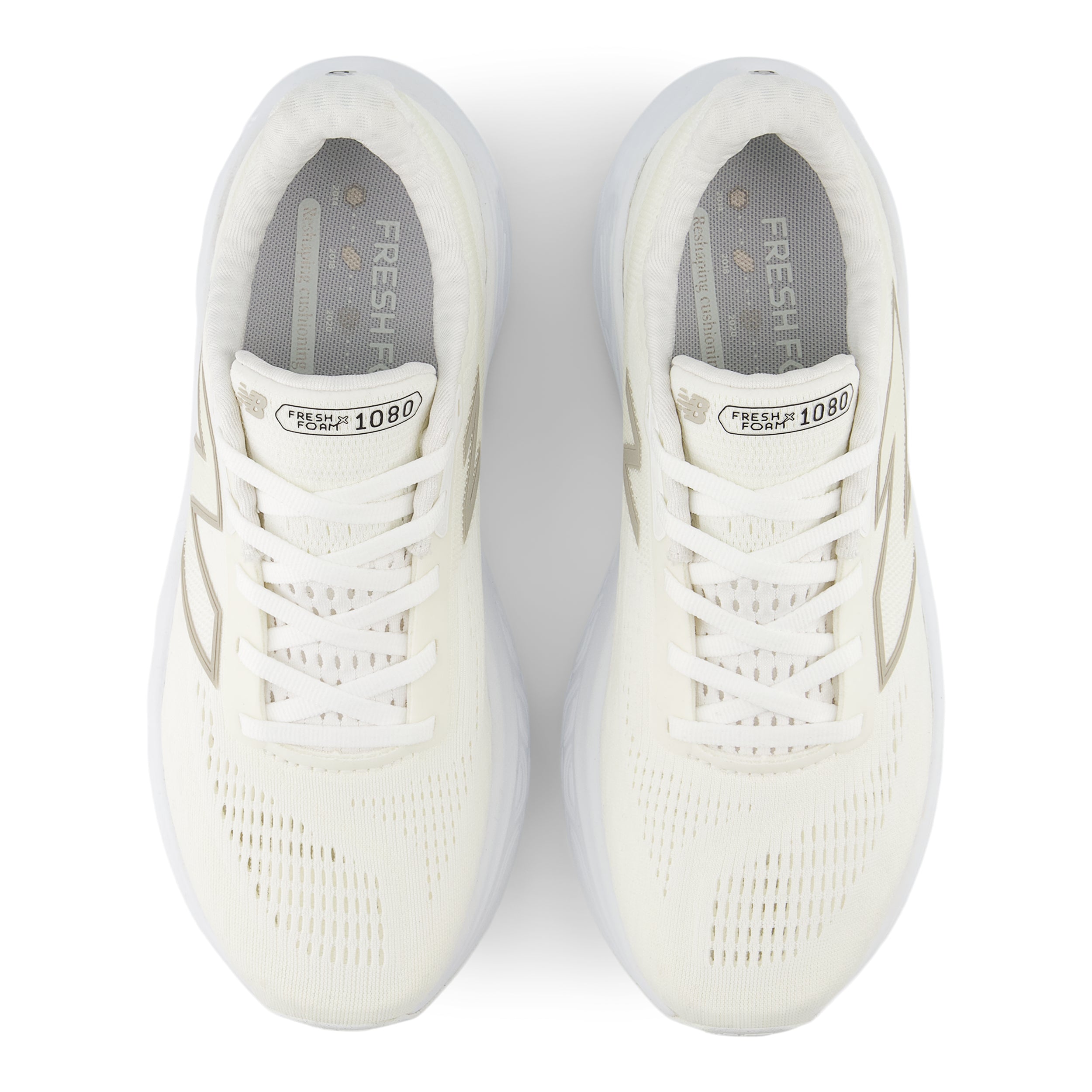Women's Fresh Foam X 1080 v14 Running Shoes - White/Light Gold Metallic/Sea Salt | Lightweight Cushioned Sneakers for Women | Perfect for Jogging, Gym Workouts & Daily Walking