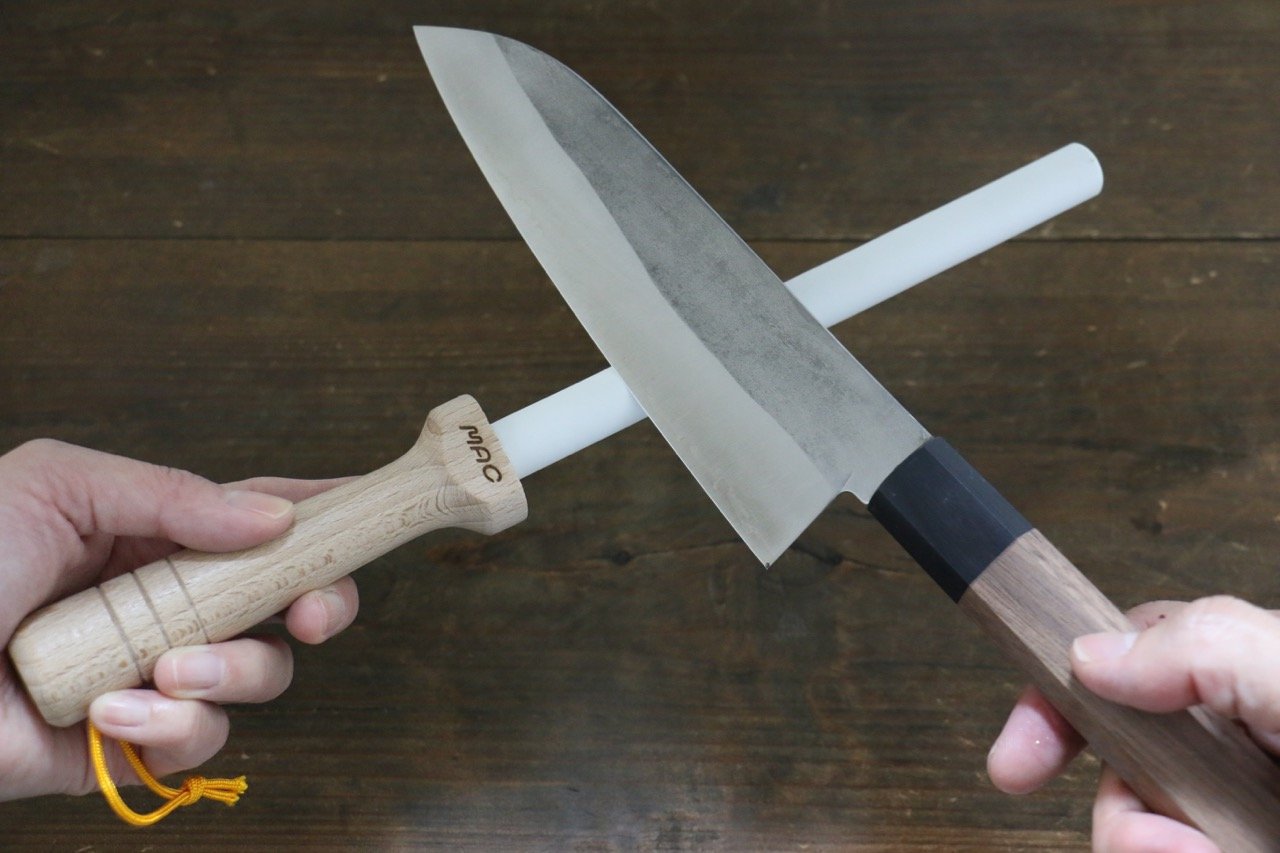MAC SR 65 Premium Ceramic Sharpening Rod 180mm - Professional Knife Sharpener for Kitchen, Hunting & Chef Knives - Perfect for Home Cooks & Professional Chefs