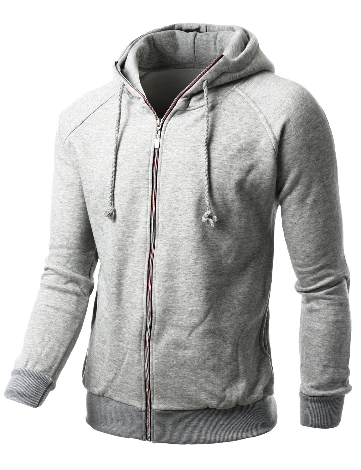 Men's Basic Long Sleeve Zip Up Hoodie - Comfortable Pullover Jacket for Casual Wear & Outdoor Activities | Multiple Colors Available