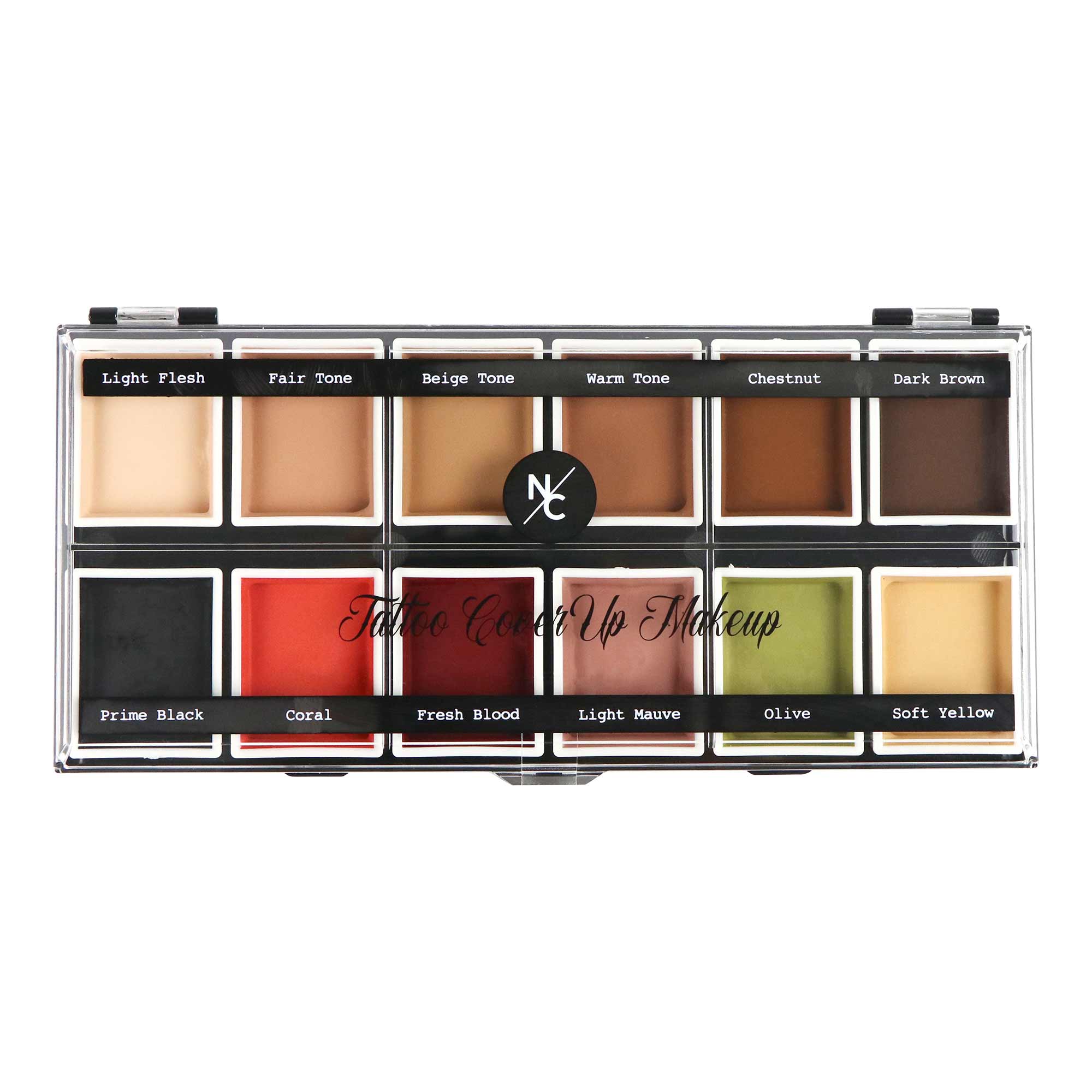 12 Color Alcohol-Activated Tattoo Cover Up Palette - Professional Body Paint for Tattoo Artists & Makeup Artists - Perfect for Halloween, Cosplay & Special FX Makeup
