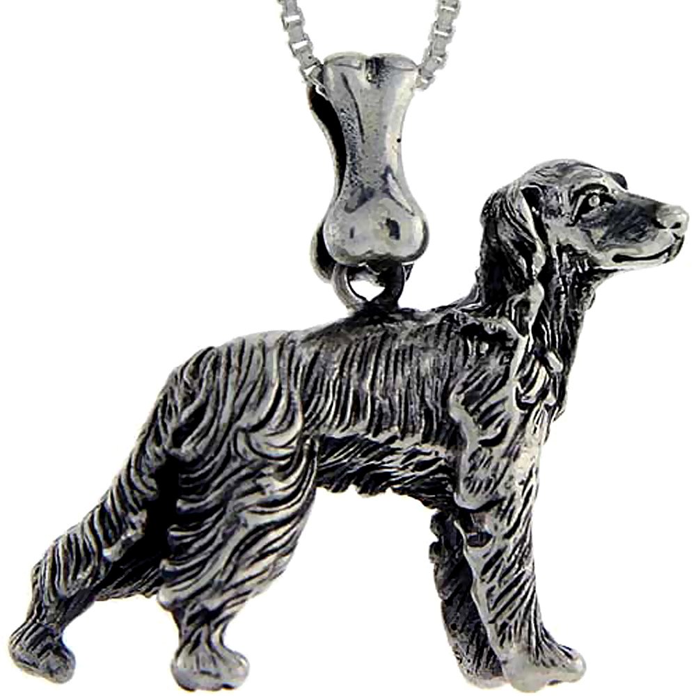 Sterling Silver Setter Dog Pendant Necklace - Handcrafted Jewelry for Dog Lovers - Perfect Gift for Pet Owners & Animal Lovers - Ideal for Everyday Wear, Special Occasions & Dog-Themed Events