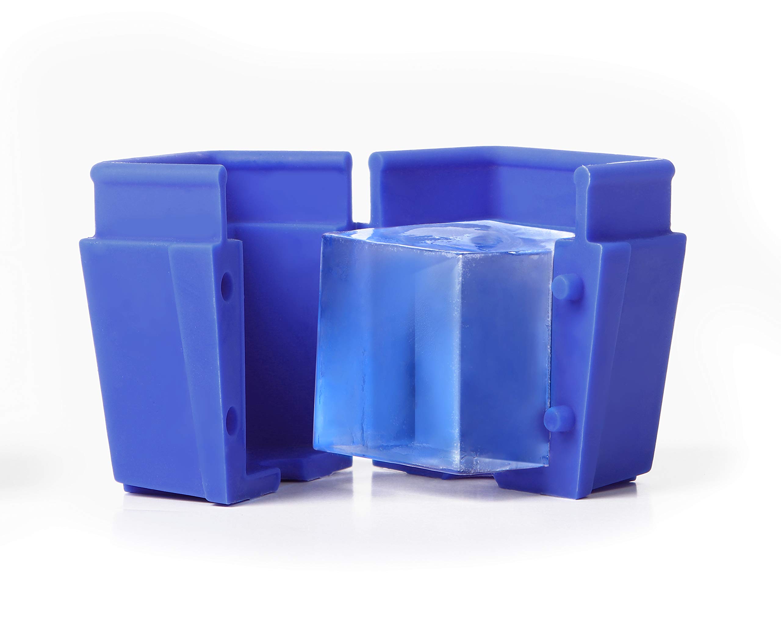Dexas ice•ology Silicone Clear Ice Maker Tray - 4 Square Cube Mold for Crystal Clear Cocktail Ice | Perfect for Whiskey, Bourbon & Craft Cocktails at Home Bars
