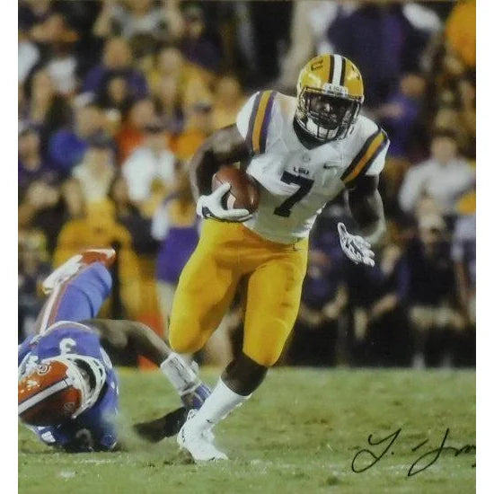 Leonard Fournette Autographed LSU Tigers 16x20 Framed Photo with JSA COA - Perfect for Sports Memorabilia Collectors & LSU Fans, Great for Man Cave, Game Room, or Office Decor