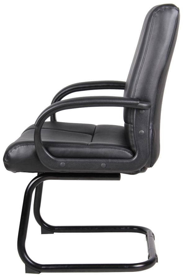 Boss Caressoft Mid Back Guest Chair B7909 - Ergonomic Office Chair with Padded Seat & Breathable Mesh Back for Home & Business Use - Perfect for Reception Areas, Conference Rooms & Waiting Lounges