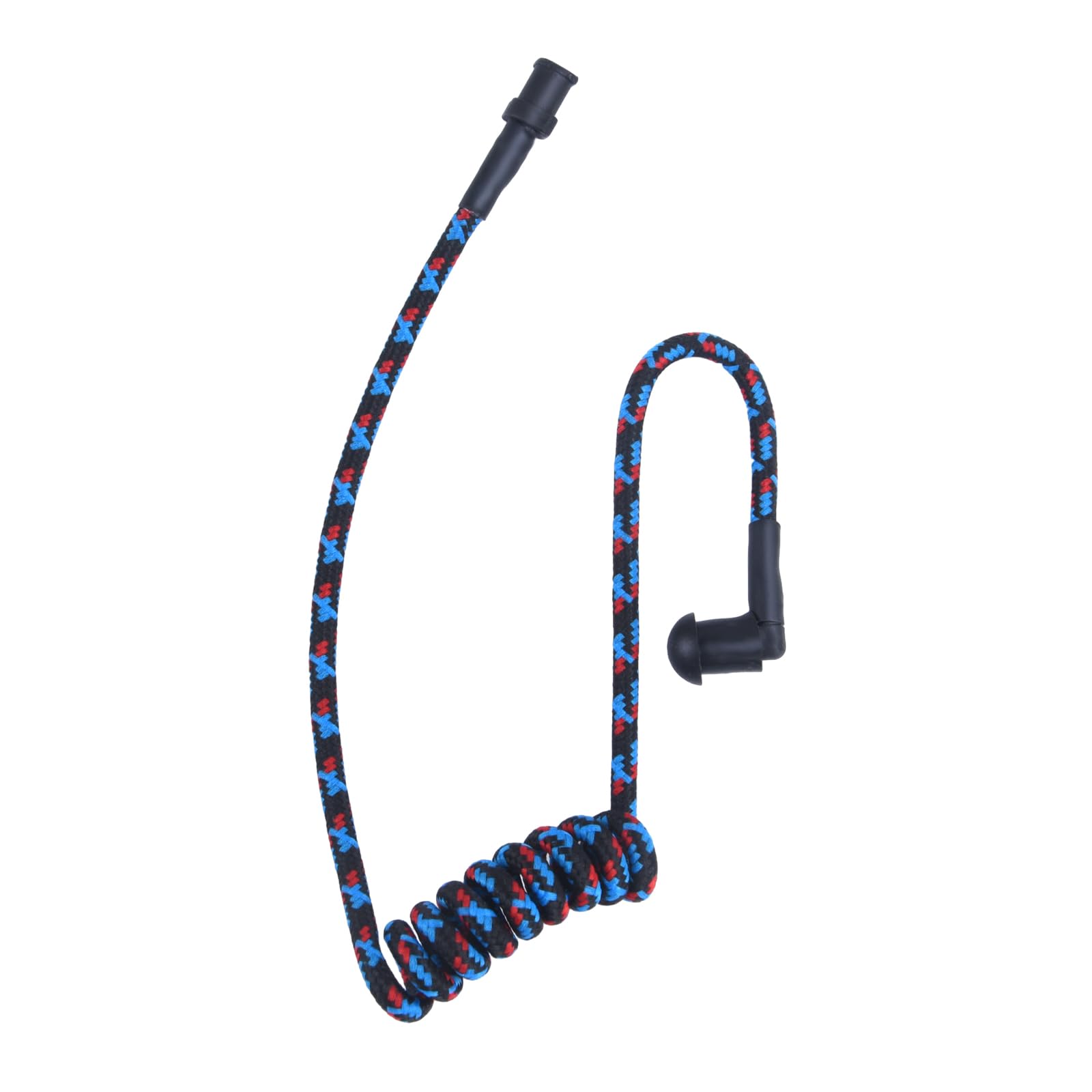 Braided Acoustic Coil Tube Knitted Nylon Moisture-Resistant Radio Earpiece Replacement - Bright Red Color for Clear Communication in Outdoor Sports, Security, and Professional Use