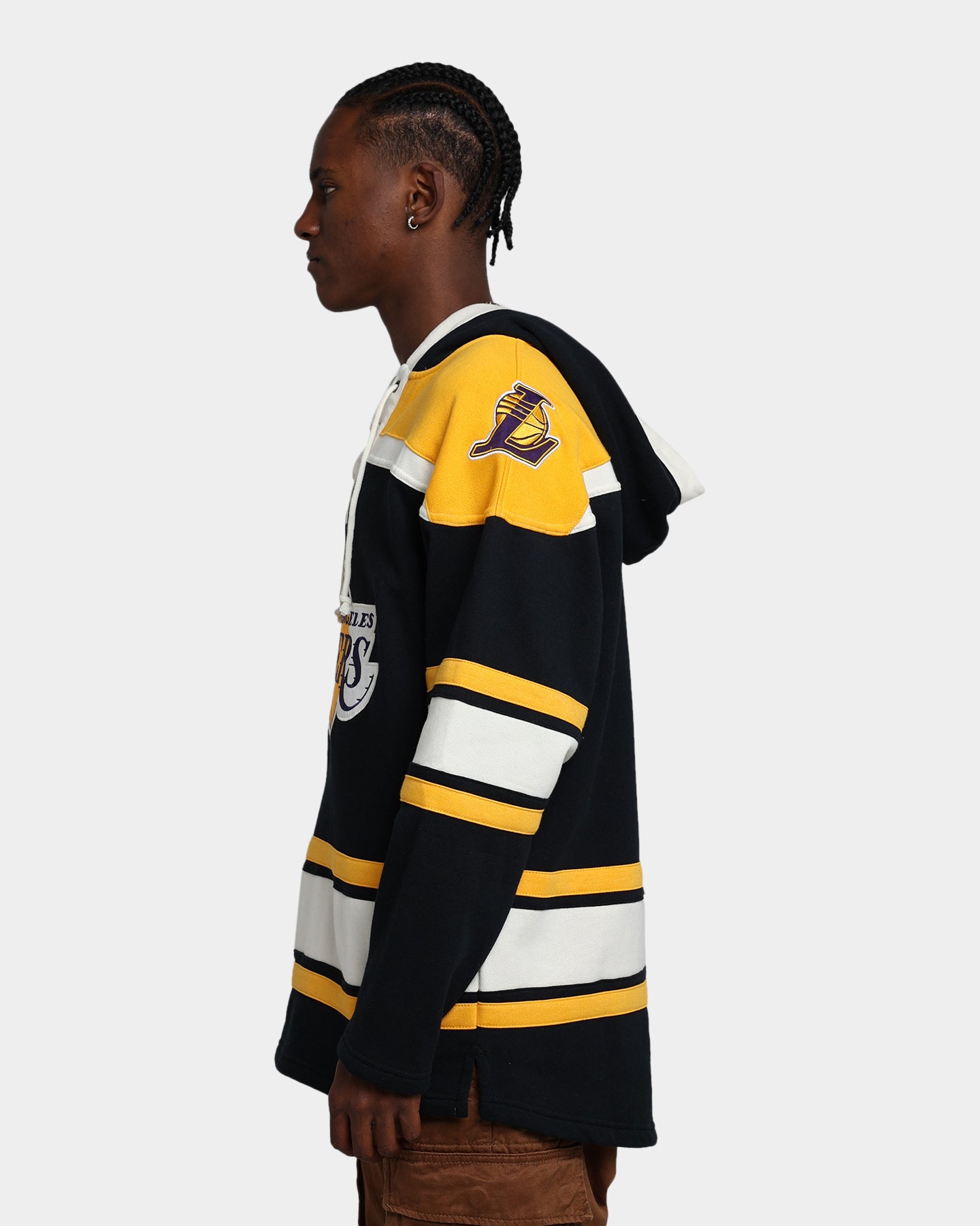 47 Brand Los Angeles Lakers Superior Lacer Hoodie - Jet Black/Gold - NBA Fan Gear for Men & Women - Perfect for Game Day & Casual Wear