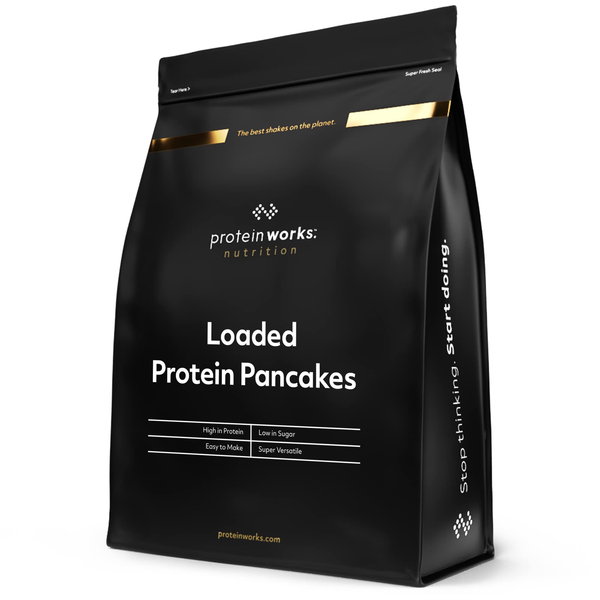 Protein Works - Loaded Protein Pancake Mix | Premium High-Protein Pancake Powder | Whey Protein Pancakes | 8 Servings (500g) | Natural Ingredients | Perfect for Breakfast, Post-Workout & Keto Diet