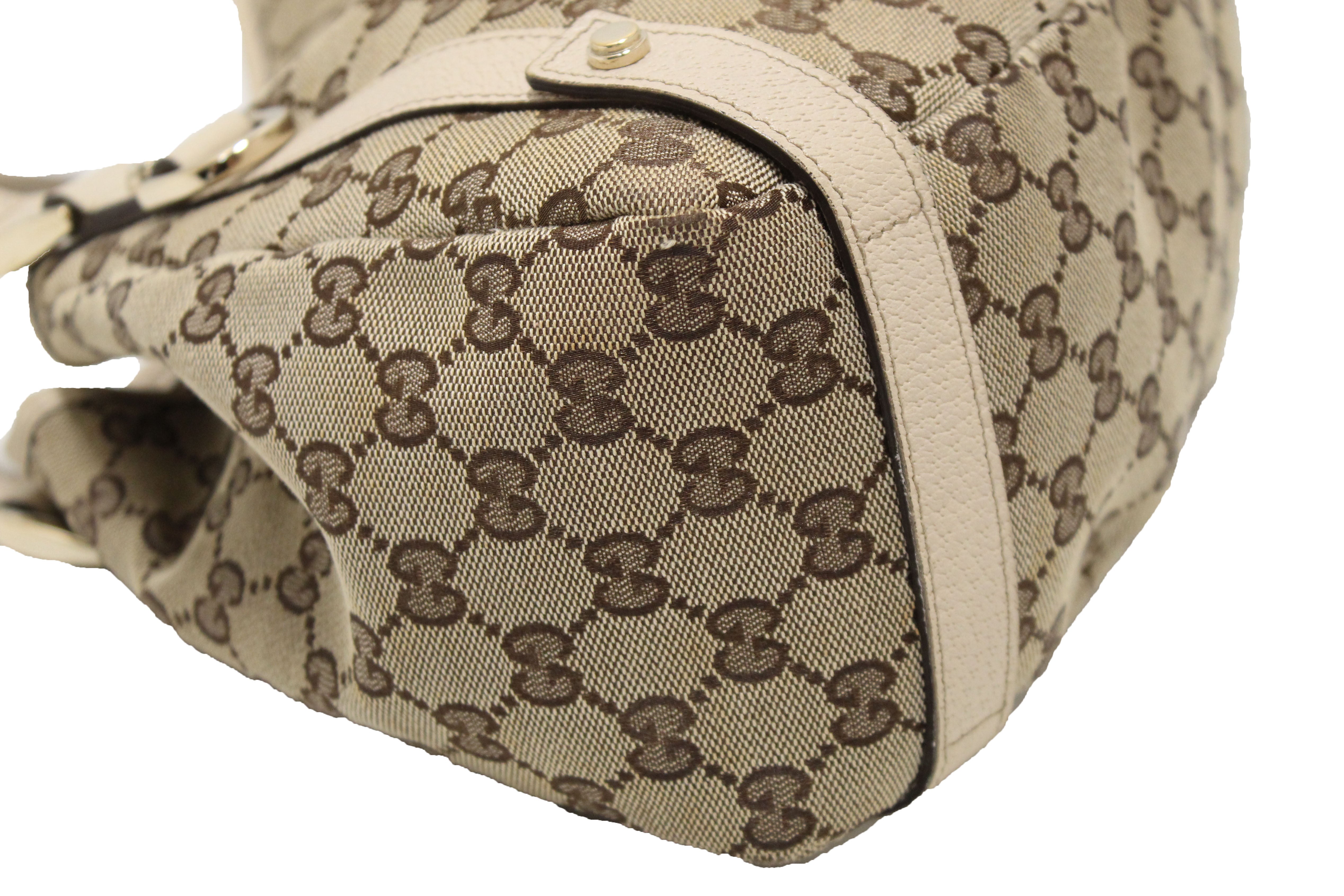 Authentic Gucci GG Monogram Beige Tote Shoulder Bag for Women - Luxury Designer Handbag Perfect for Work, Travel & Everyday Use