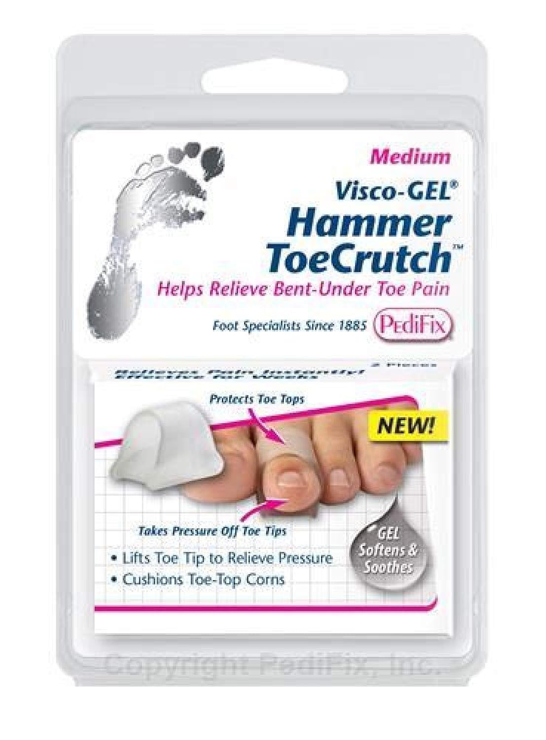 Pedifix Visco GEL Hammer Toe Crutch - Orthopedic Toe Straightener for Pain Relief - Ideal for Hammertoes, Bunions & Corns - Perfect for Daily Comfort & Foot Care