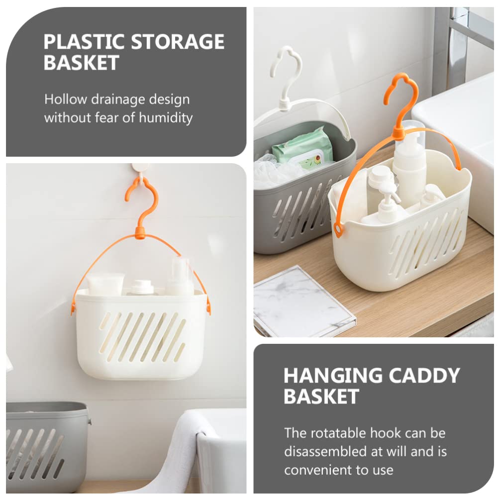 Angoily Plastic Hanging Shower Basket - Portable Storage Organizer with Hook for Bathroom, Kitchen, Pantry & Dorm Room | Space-Saving Solution for Shower Essentials, Toiletries & Kitchen Supplies