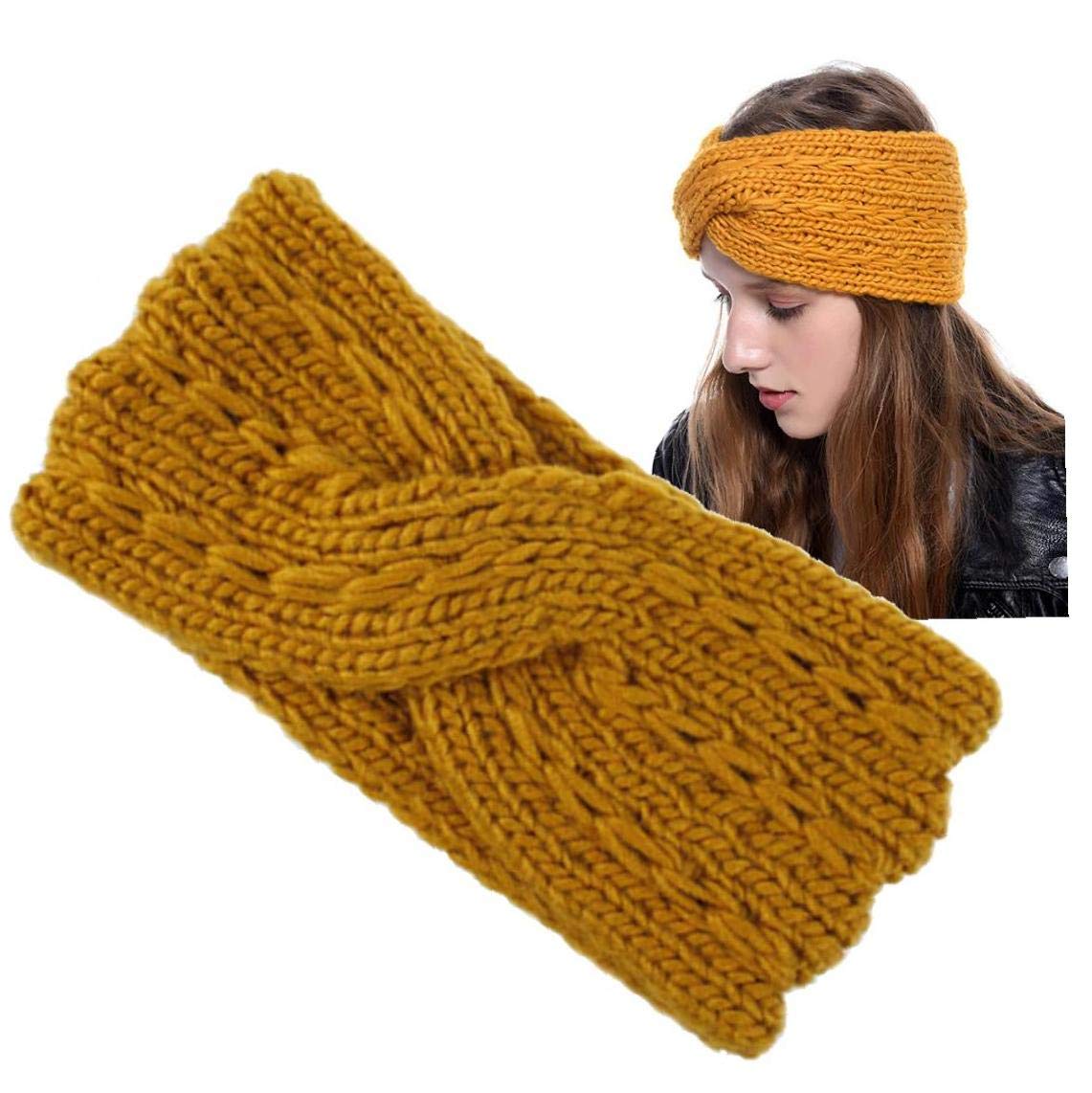 Braided Knit Ear Warmer Headbands for Women - Crochet Head Wraps Winter Accessories - Perfect for Cold Weather, Outdoor Sports & Fashion