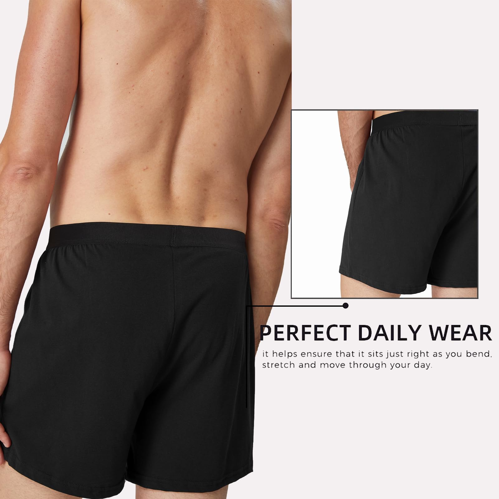 **Men's Cotton Boxer Briefs - Soft Breathable Underwear for Everyday Comfort - Perfect for Work, Gym & Sleep**
