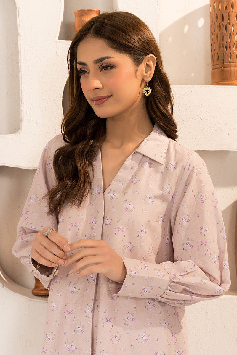 Hushed Rose 2-Piece Outfit Set - Stylish Women's Shirt & Comfortable Trousers for Casual Wear, Office & Date Night