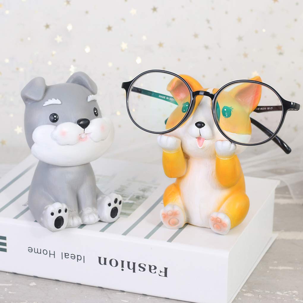 Fun Schnauzer Eyeglass Holder Stand - Stylish Decorative Glasses Display for Home & Office - Perfect for Organizing Sunglasses, Reading Glasses and Eyewear on Desks, Nightstands or Vanities